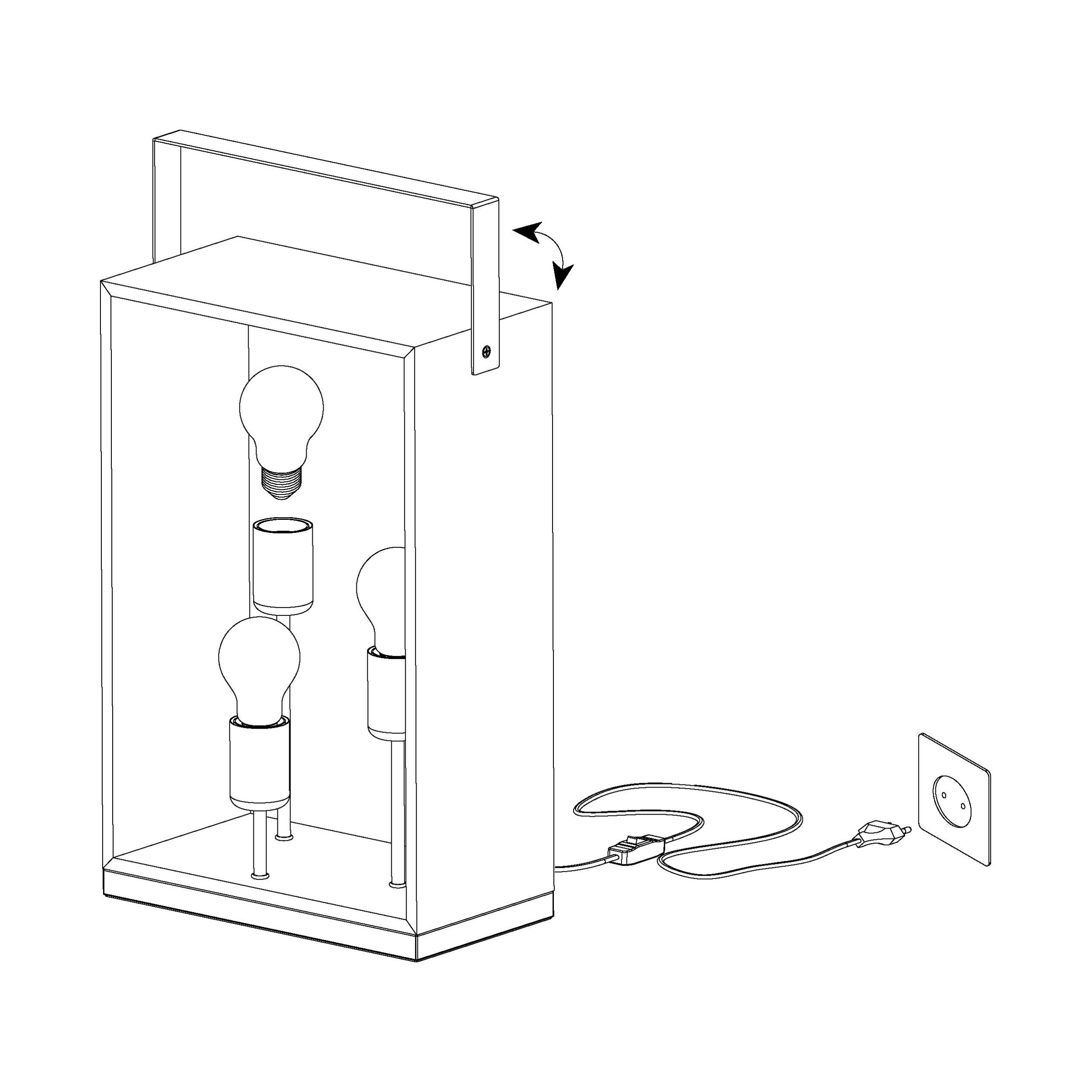 Lampe de table bois naturel FAMBOROUGH E27 3X40W