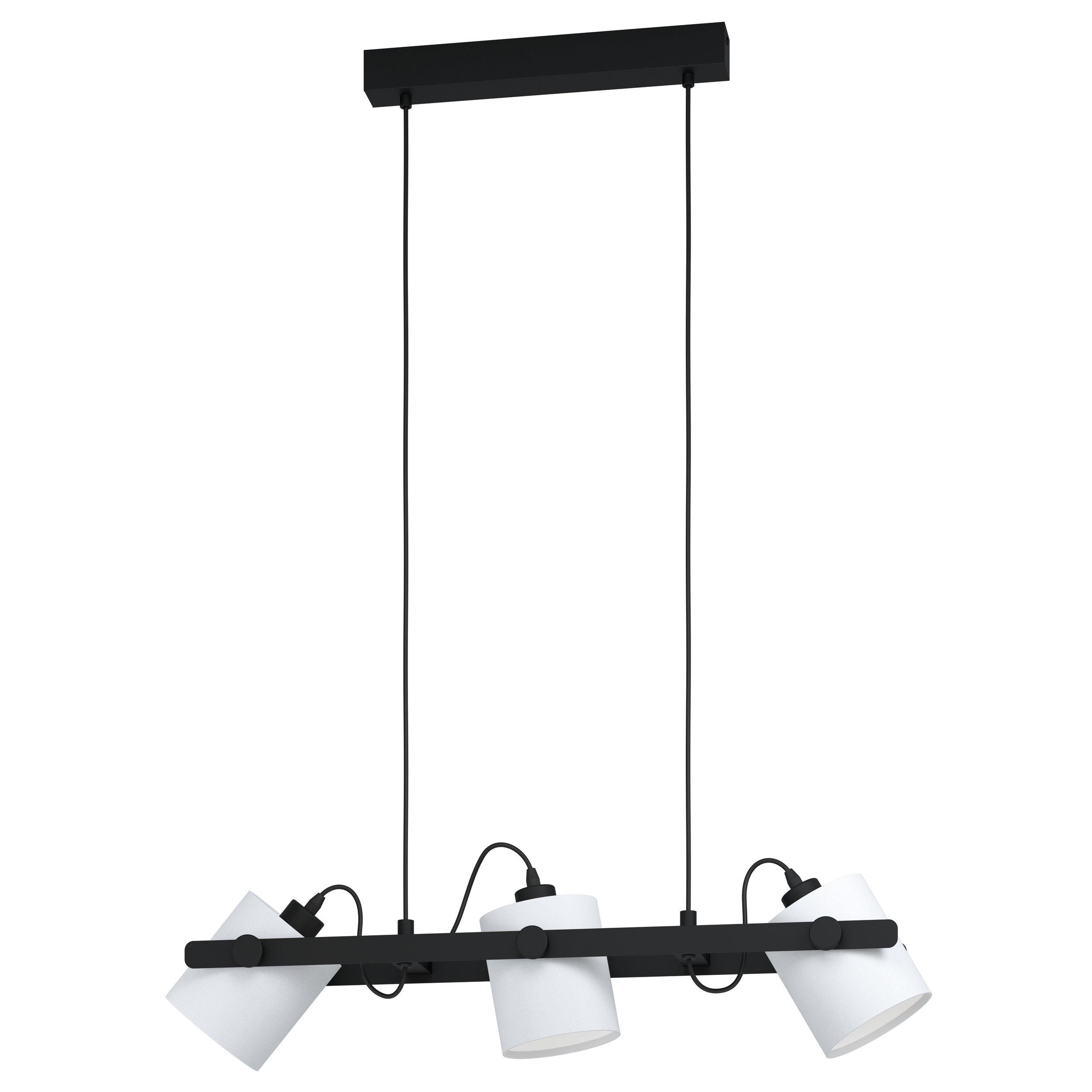 Suspension HORNWOOD 1 bois noir/blanc L78cm