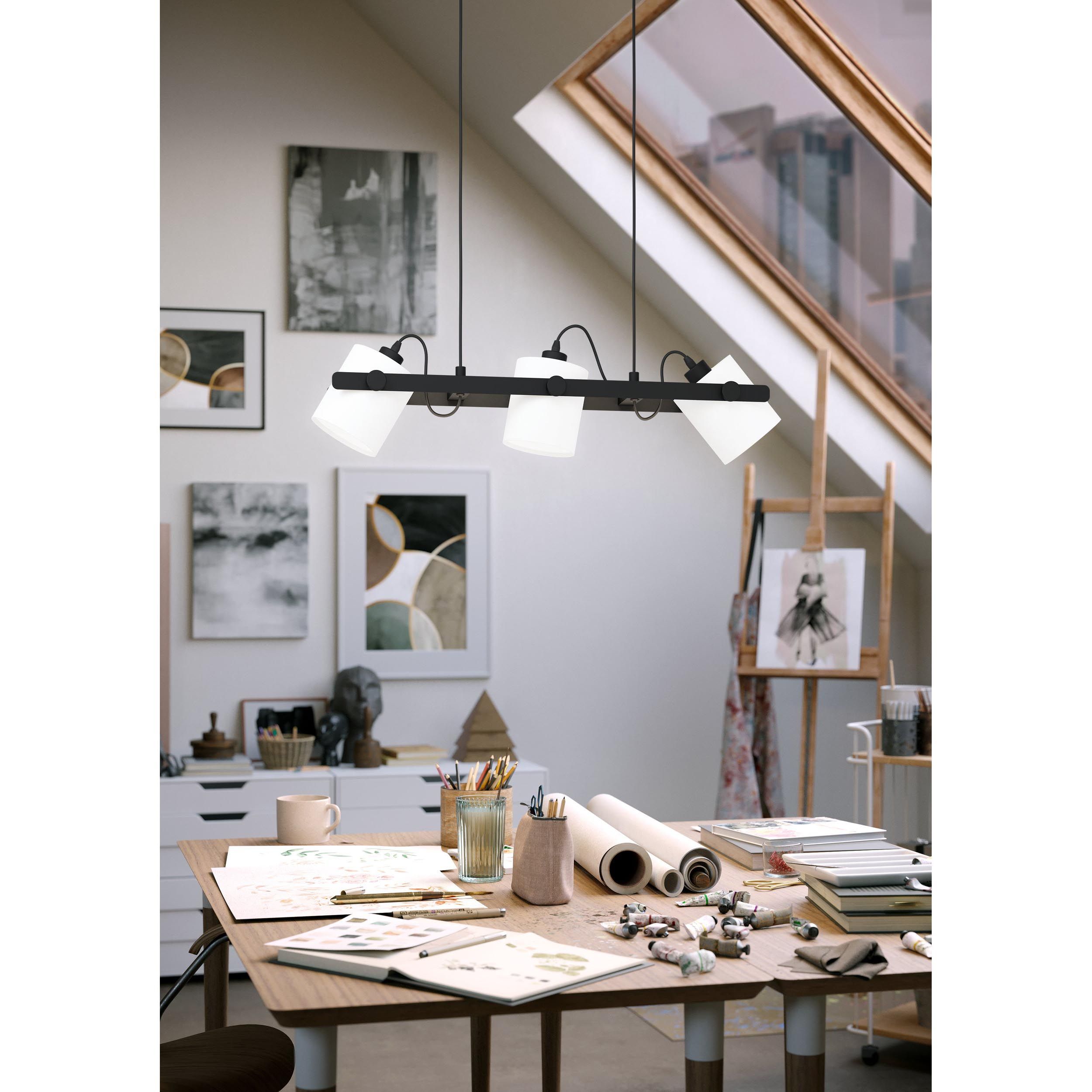 Suspension bois noir HORNWOOD 1 E27 3X28W