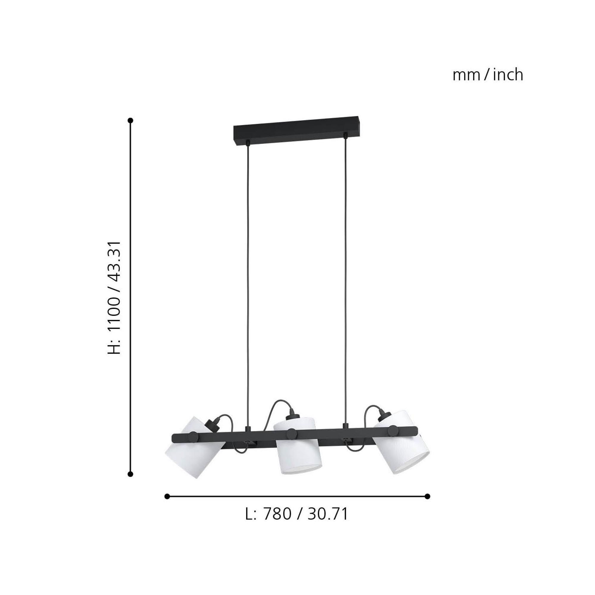 Suspension bois noir HORNWOOD 1 E27 3X28W
