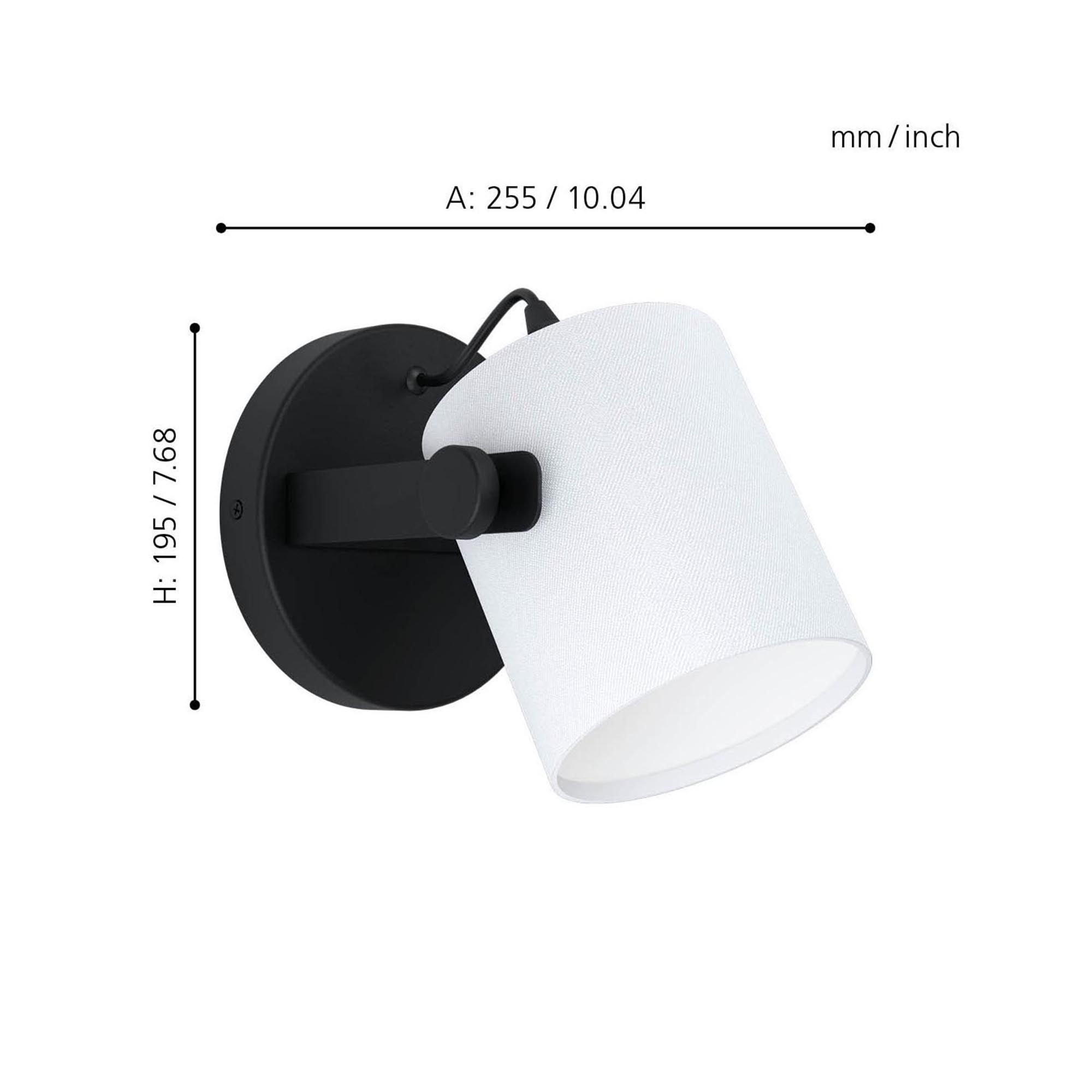 Spot HORNWOOD 1 noir/blanc L19,5cm