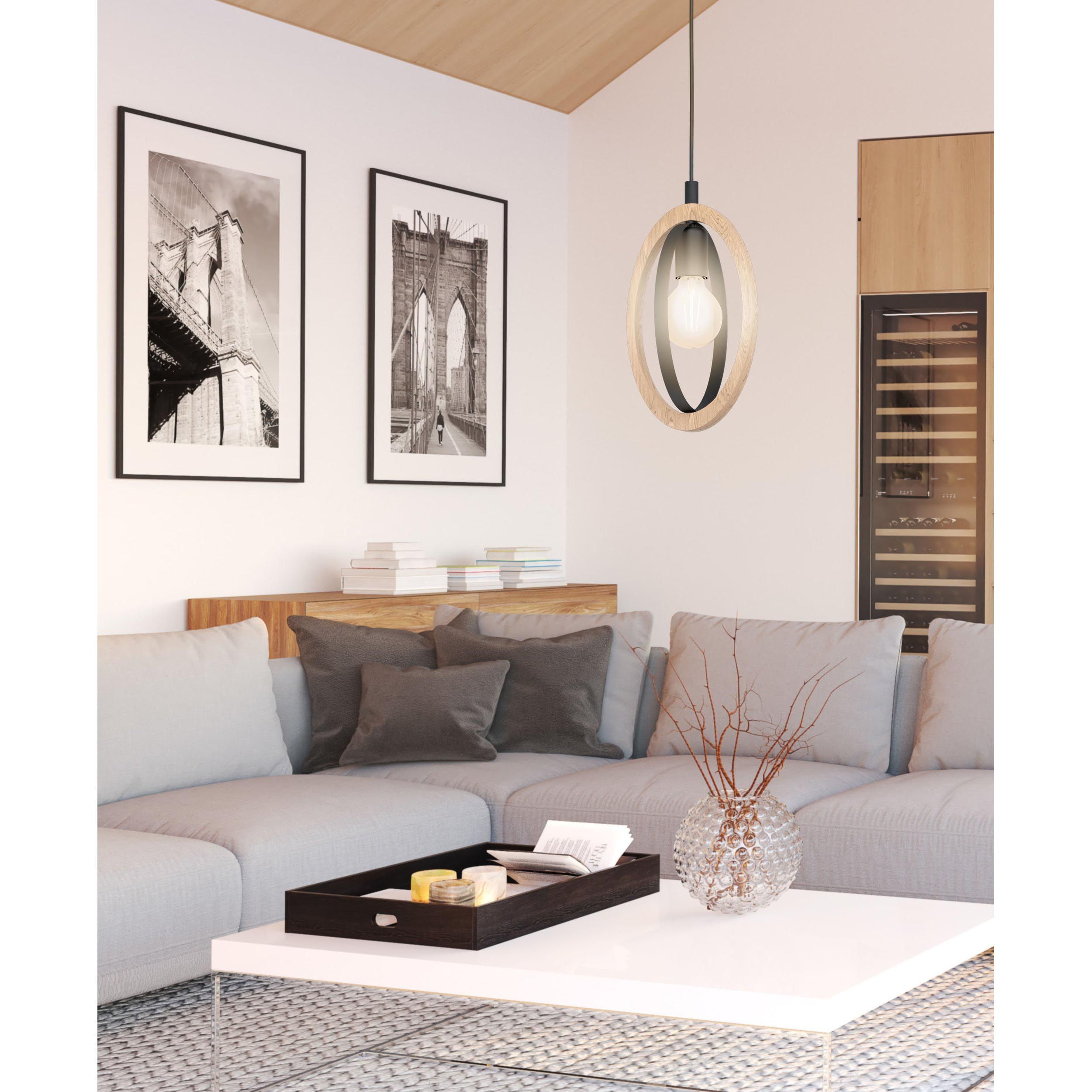 Suspension métal noir BASILDON E27 1X40W
