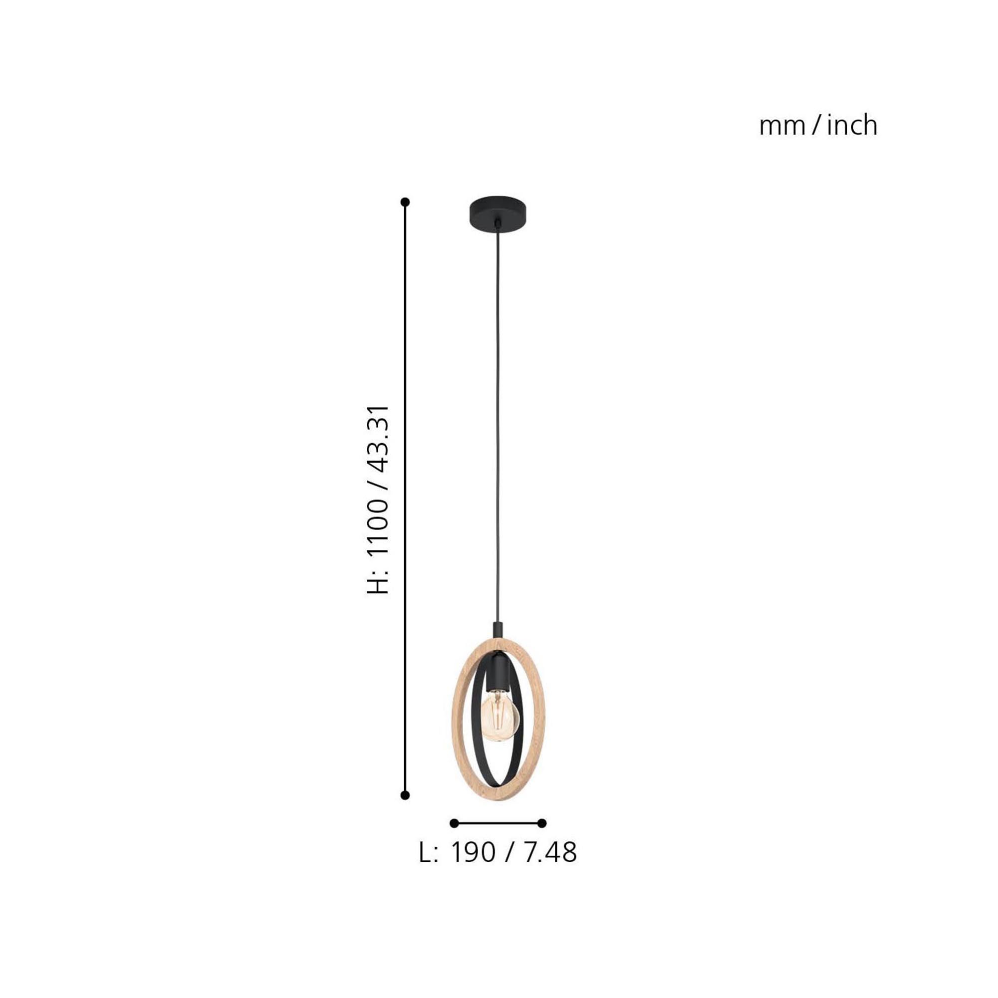 Suspension BASILDON noir H110cm