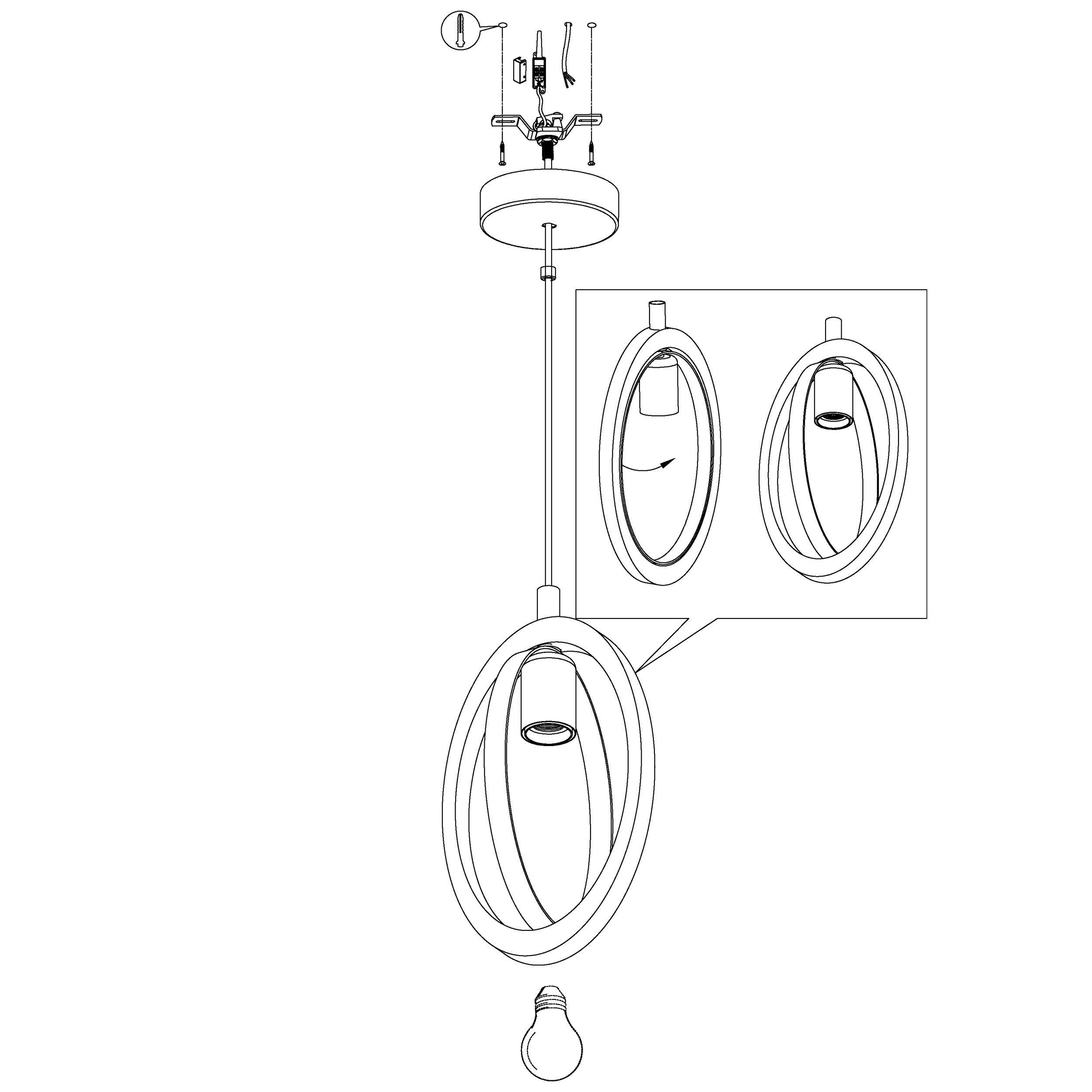 Suspension BASILDON noir H110cm