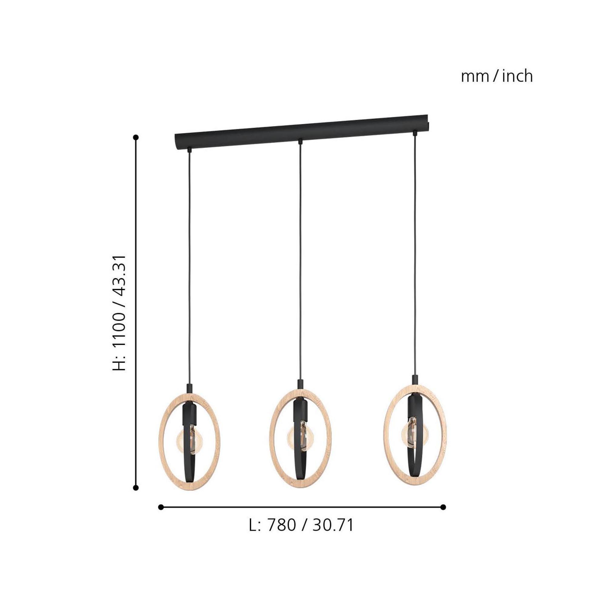 Suspension BASILDON noir Ø50cm