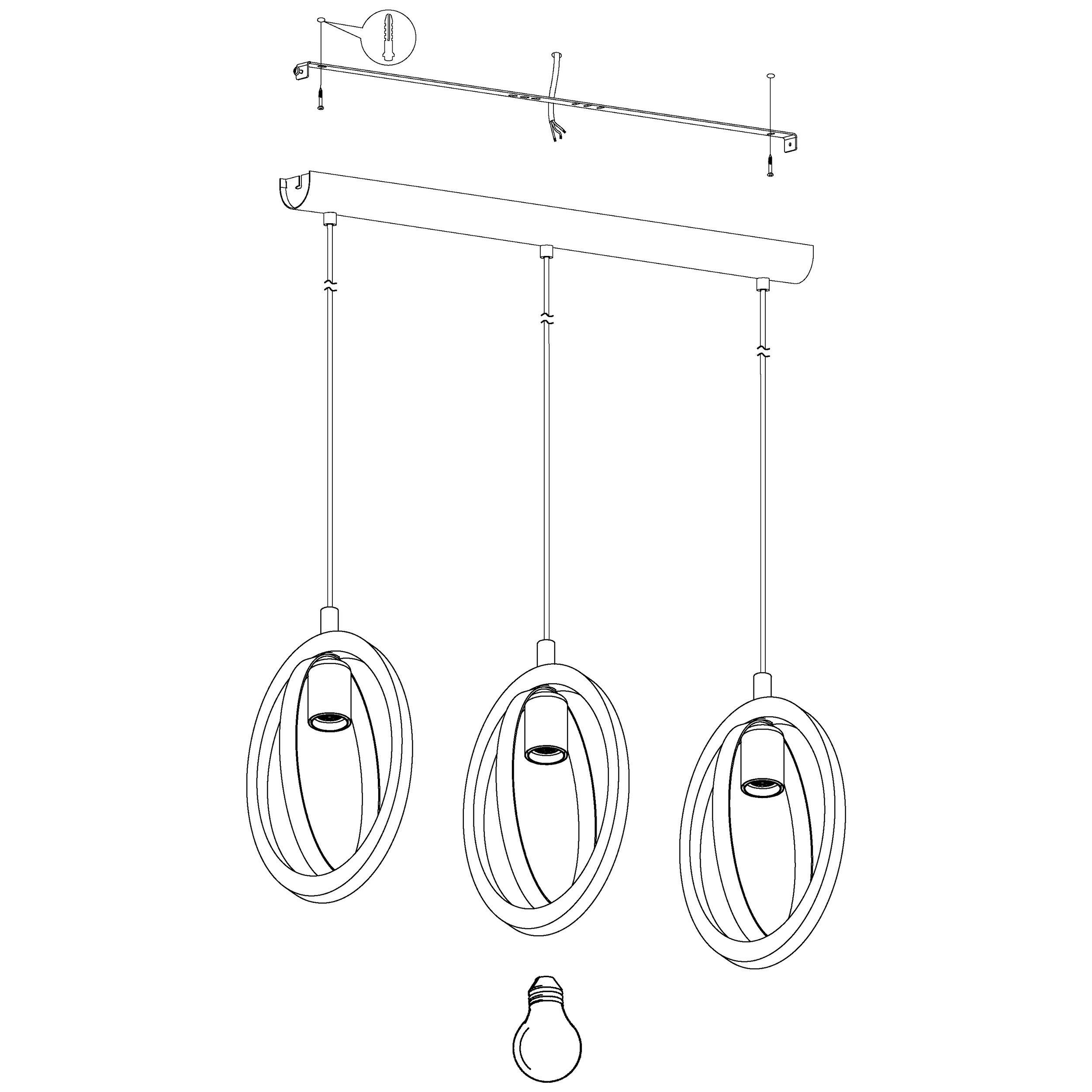 Suspension BASILDON noir Ø50cm