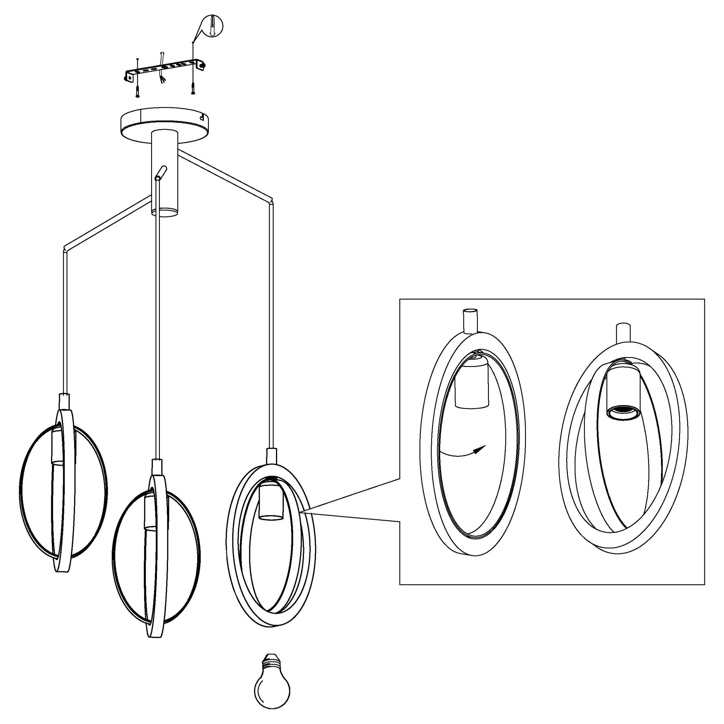 Suspension BASILDON noir Ø61,5cm