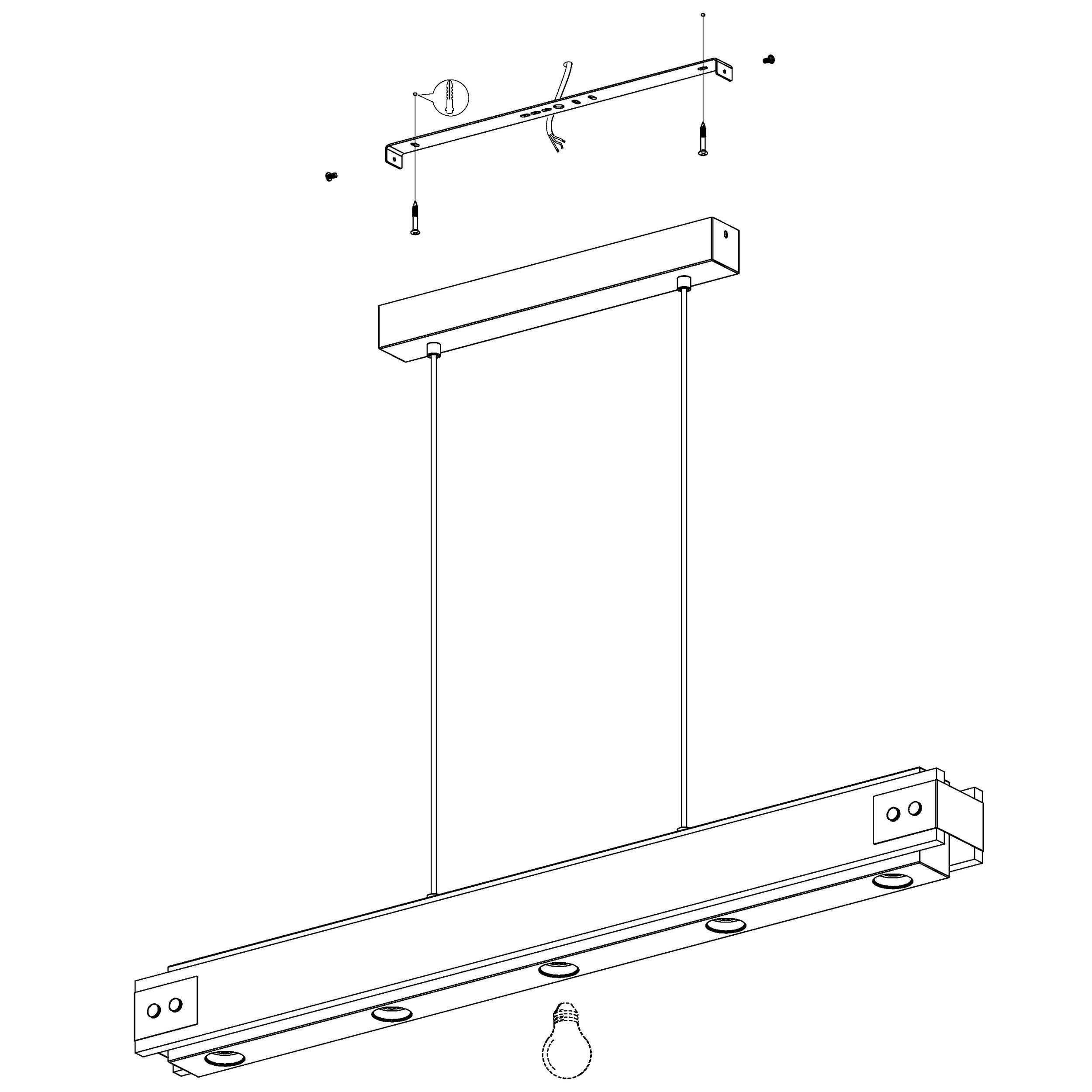 Suspension LAYHAM marron L96cm