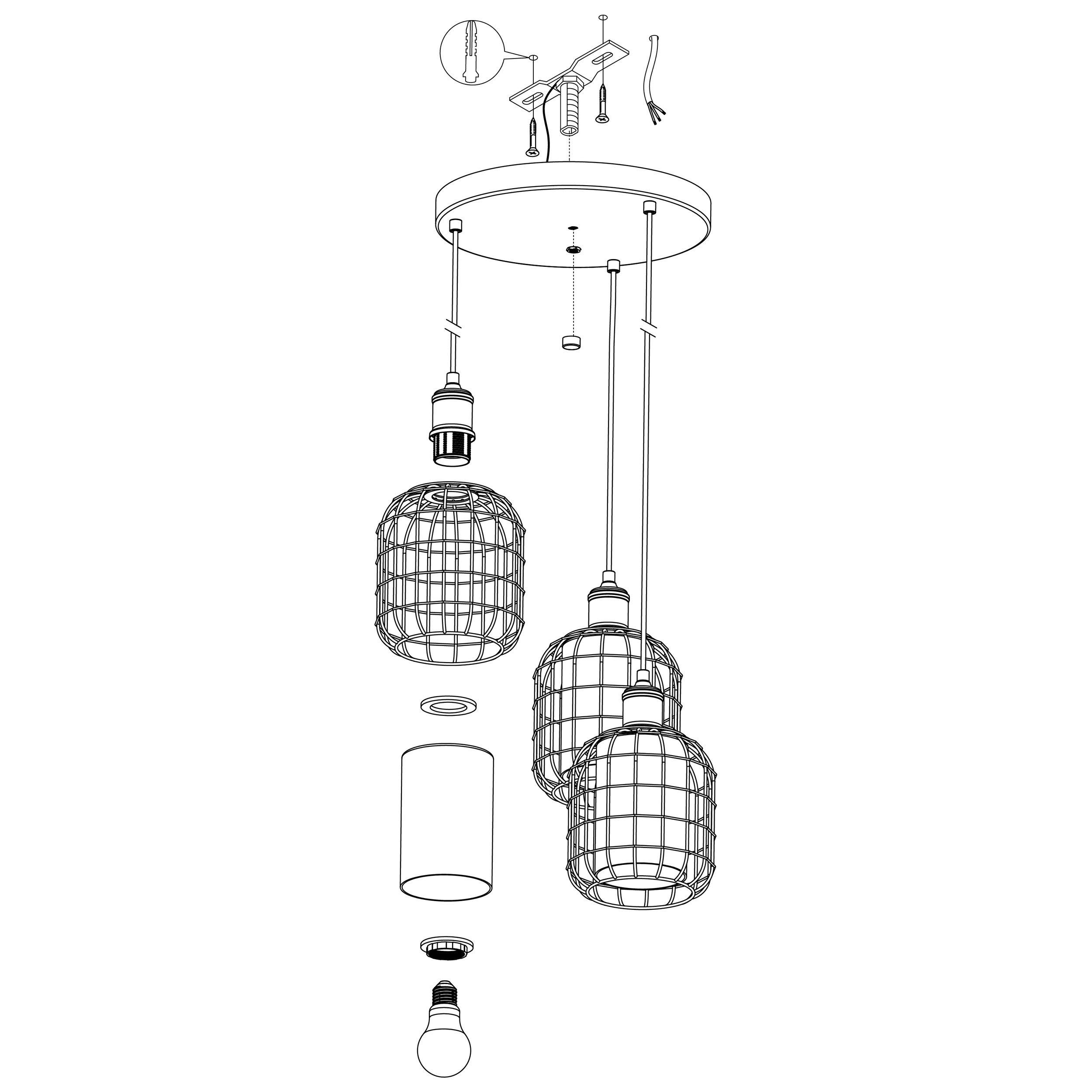 Suspension CHISLE noir Ø42,5 cm