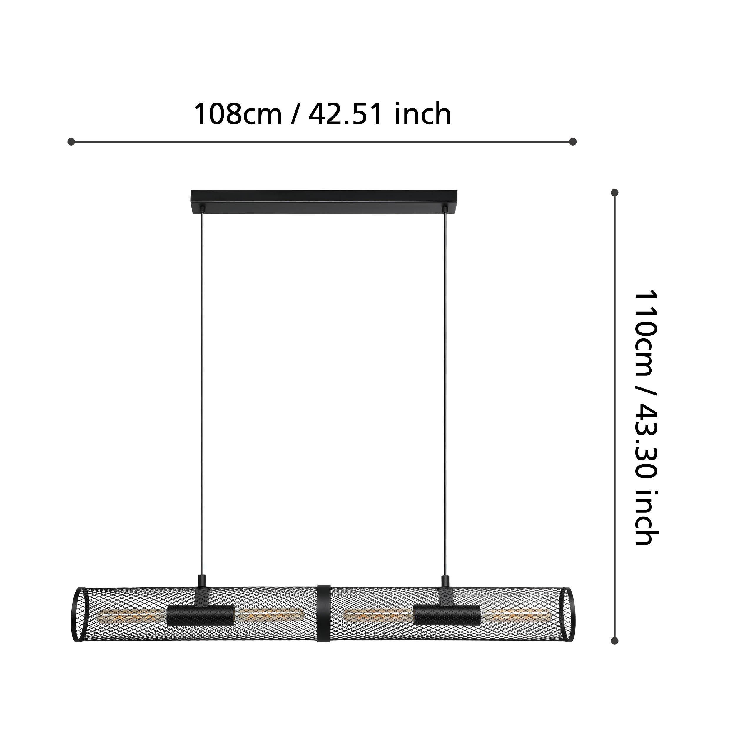 Suspension REDCLIFFE noir L108cm