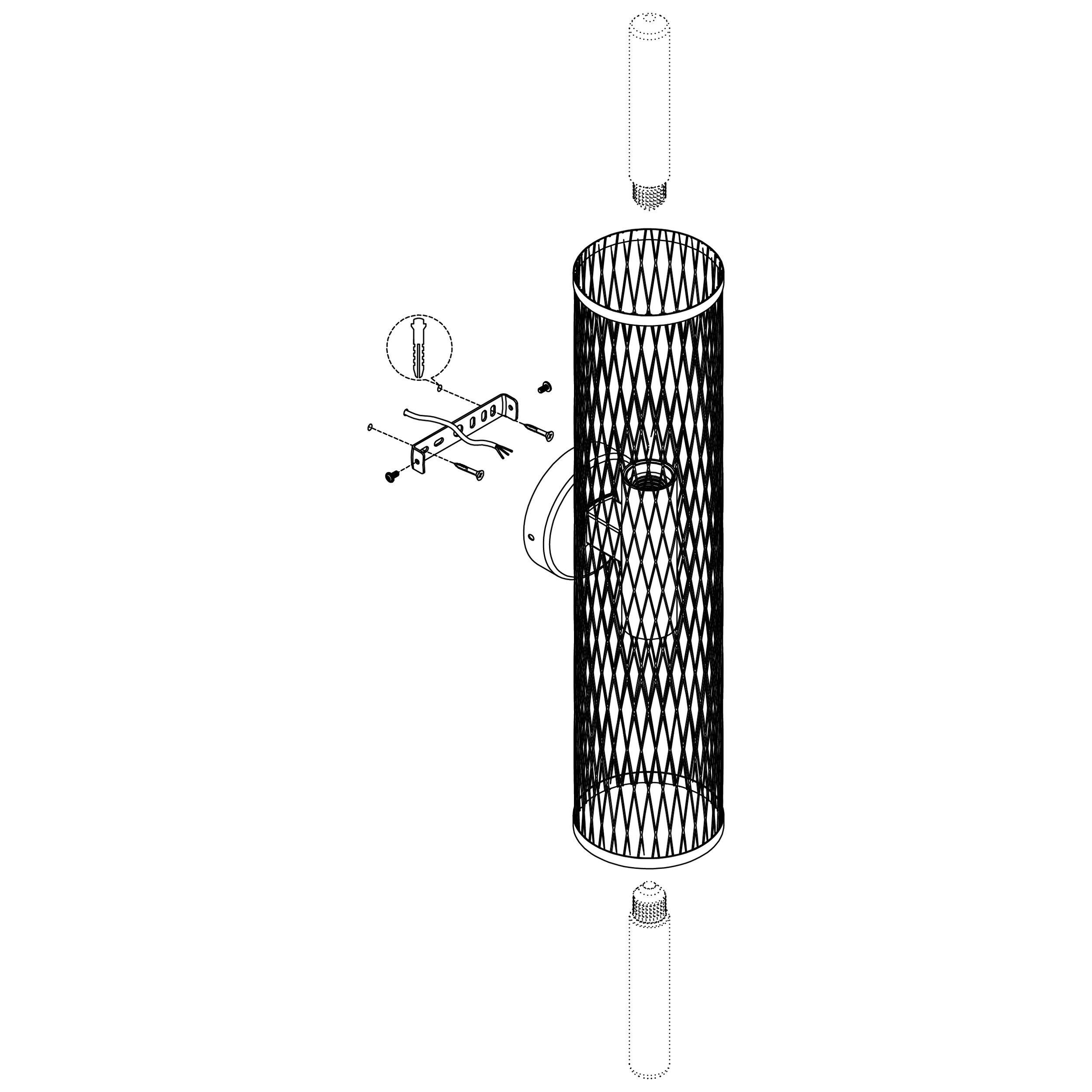 Plafonnier REDCLIFFE noir L108cm