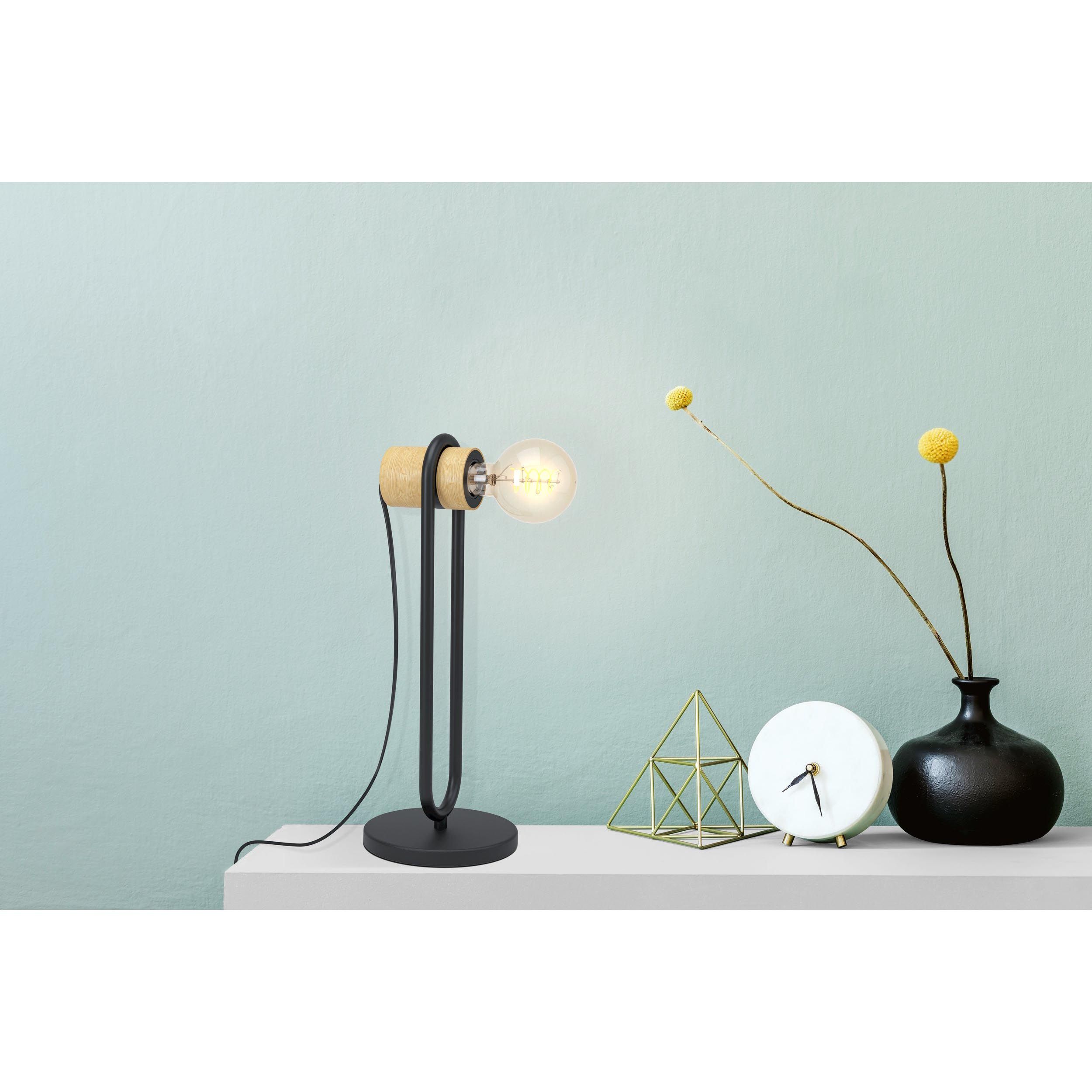 Lampe CHIEVELEY bois/noir H41cm