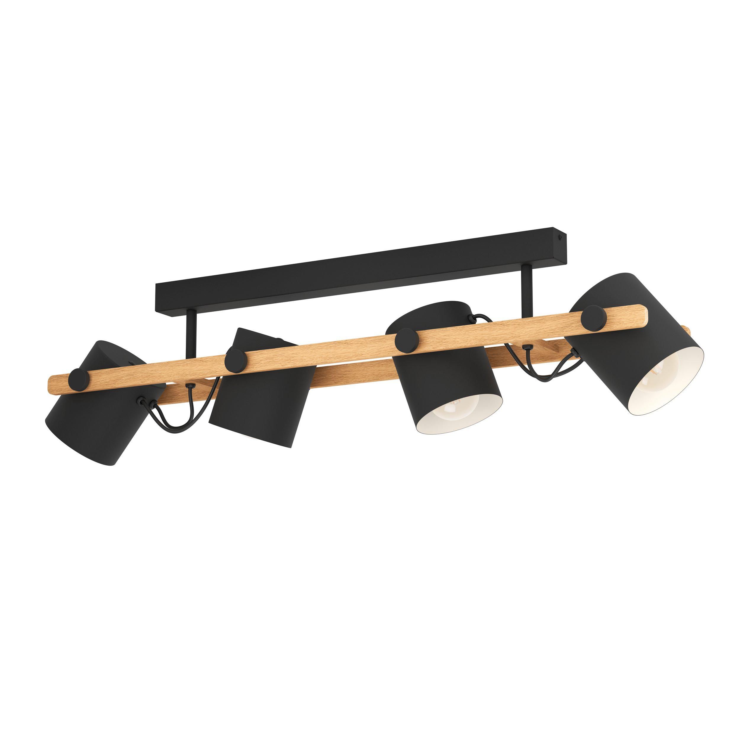 Plafonnier HORNWOOD bois/noir Ø100cm