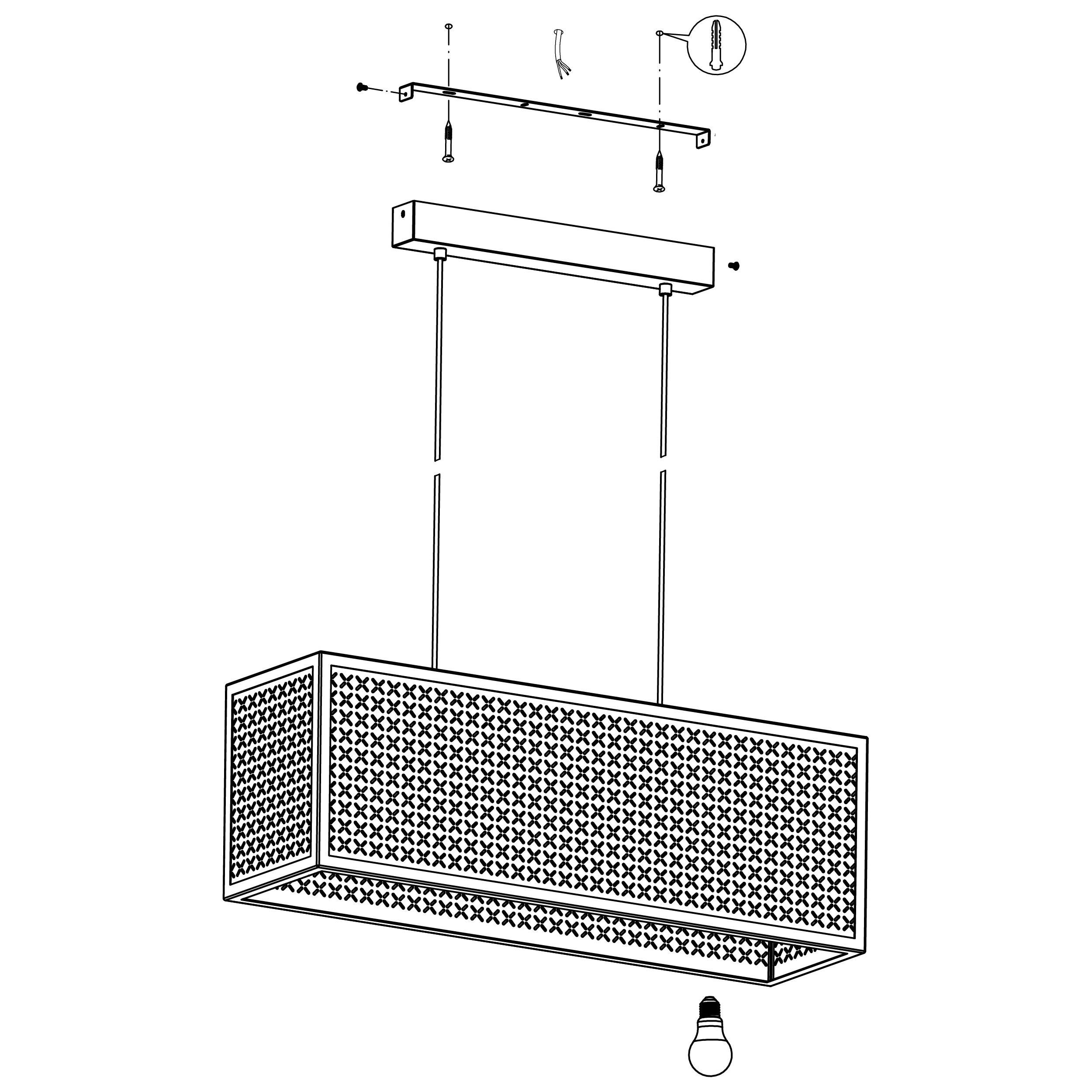 Suspension SALLICANO noir L113cm