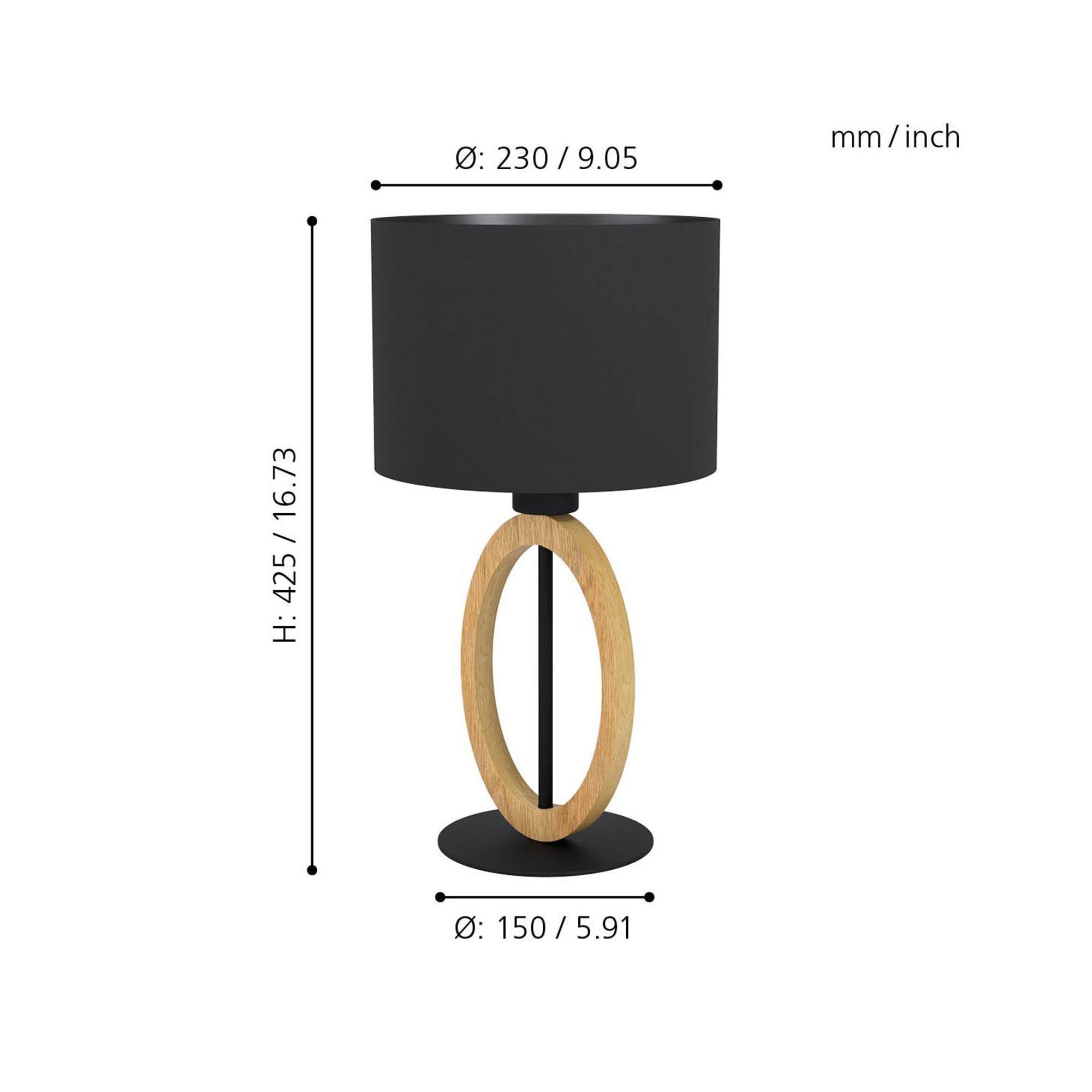 Lampe de table BASILDON noir H42,5cm