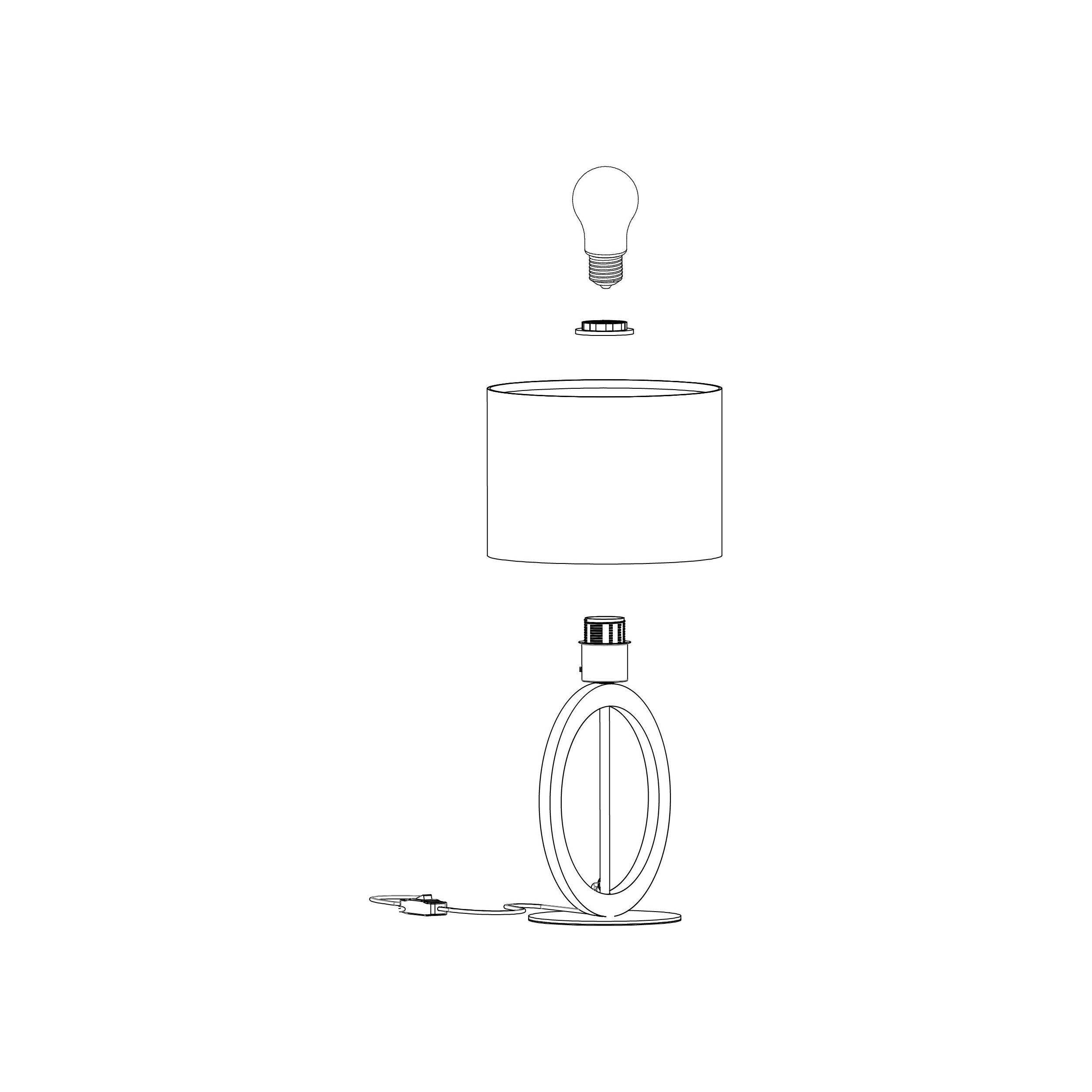 Lampe de table BASILDON bois/noir H42,5cm