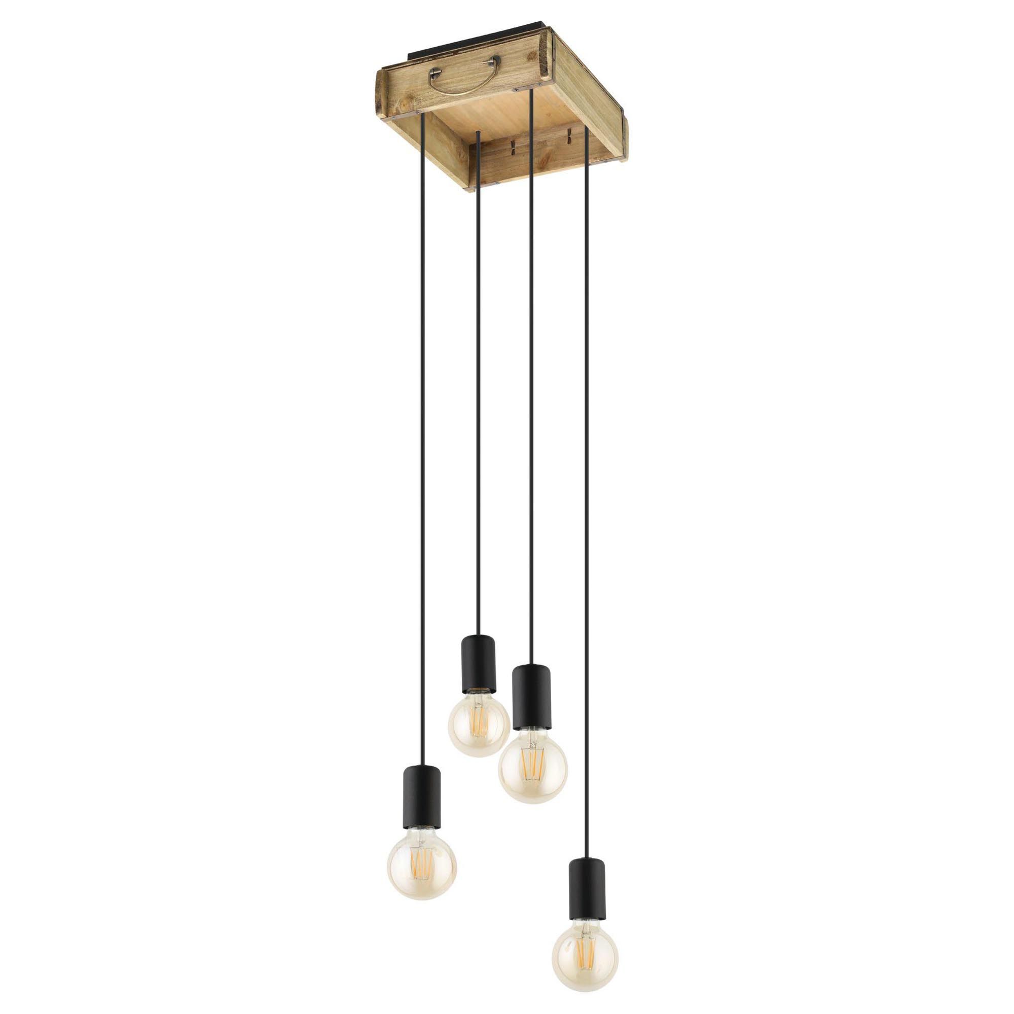 Suspension WOOTTON naturel/noir L28cm