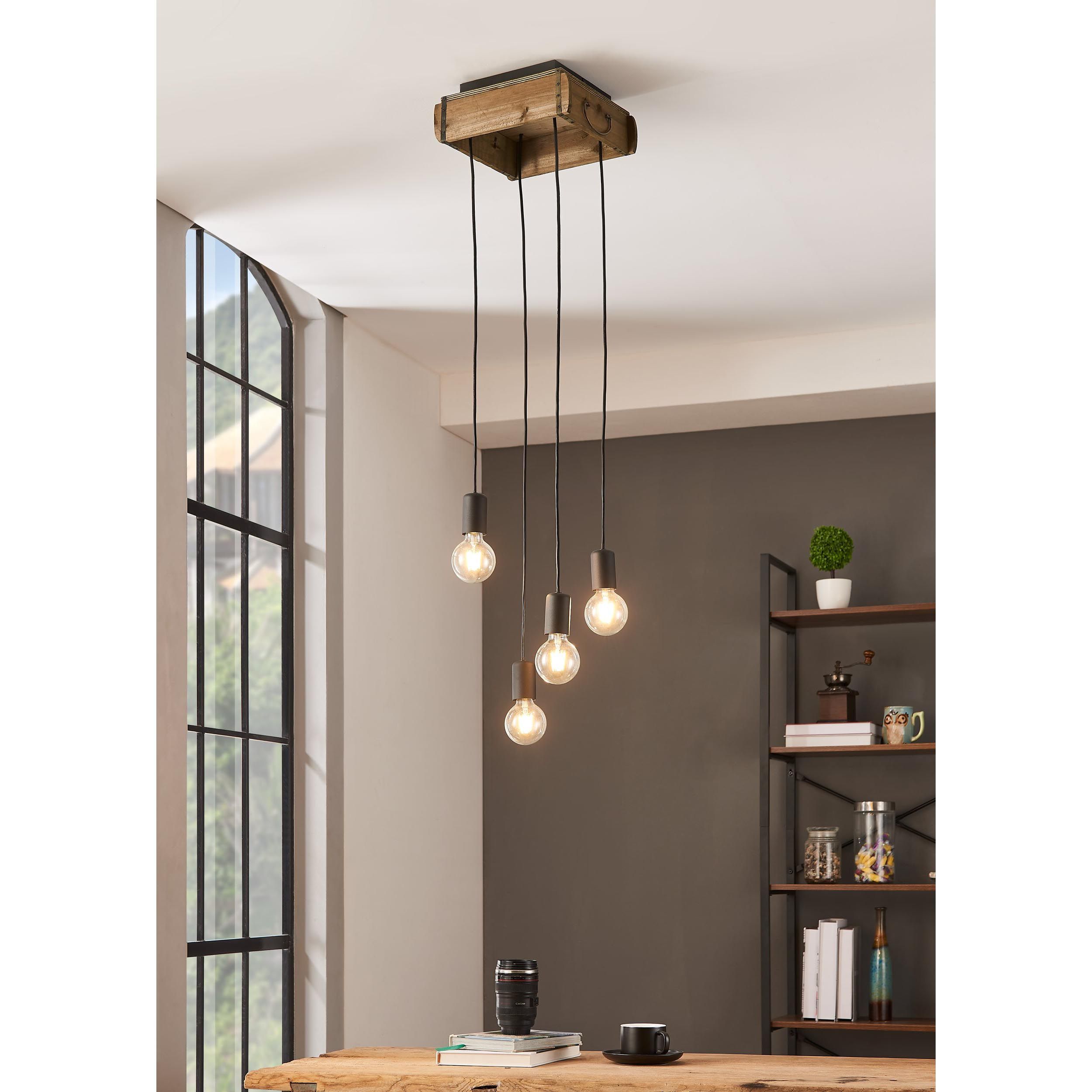 Suspension WOOTTON naturel/noir L28cm