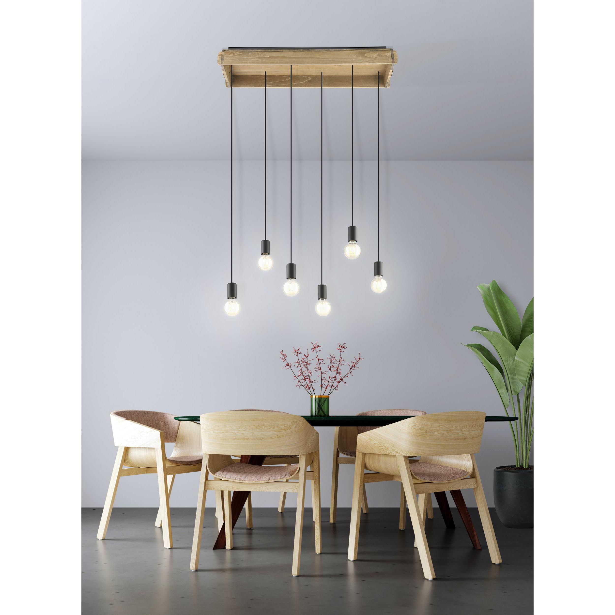 Suspension WOOTTON naturel/noir L81cm