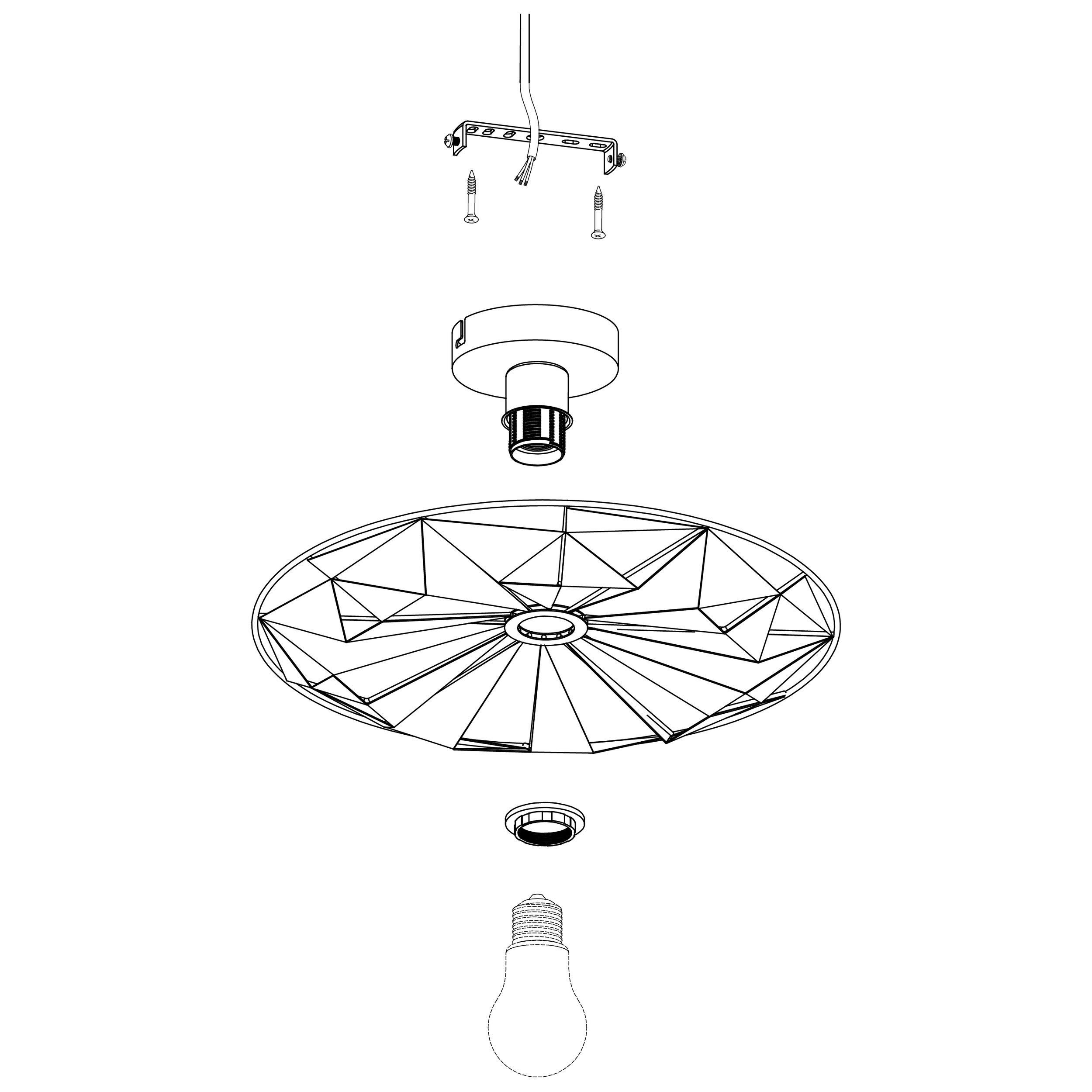 Plafonnier métal doré CASTANUELO H10CM E27 1X40W