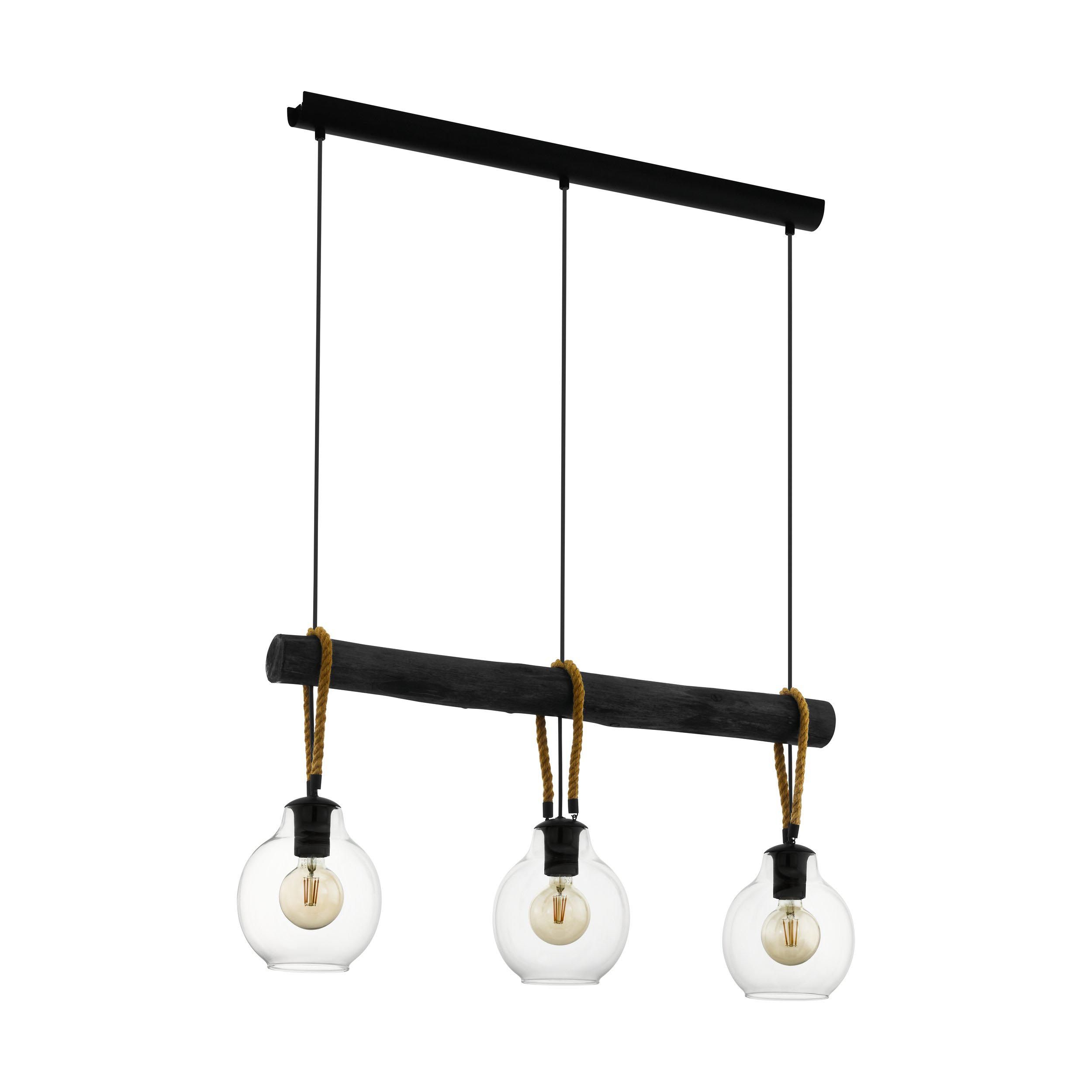 Suspension RODING noir/verres transaprents L88cm