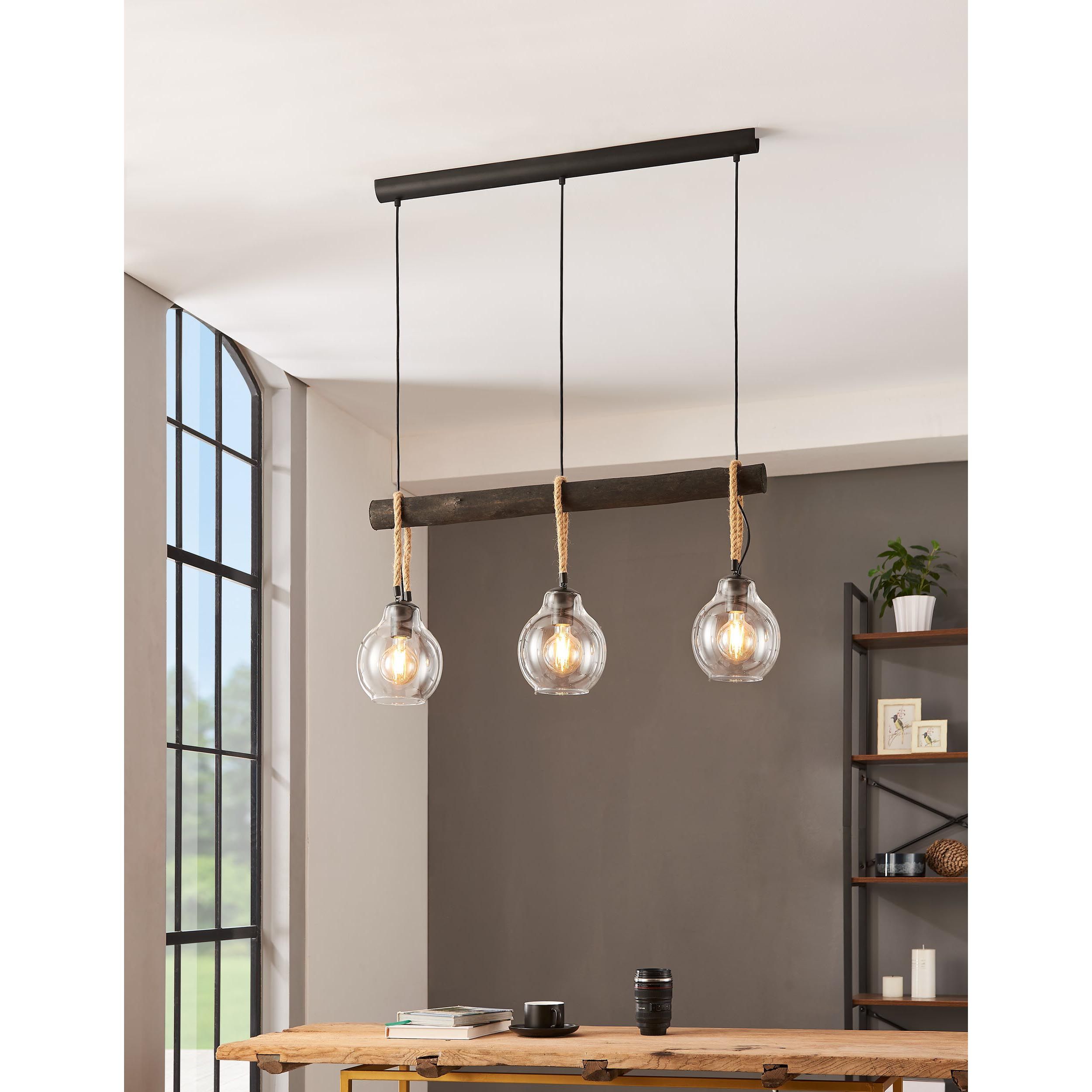 Suspension RODING noir/verres transaprents L88cm