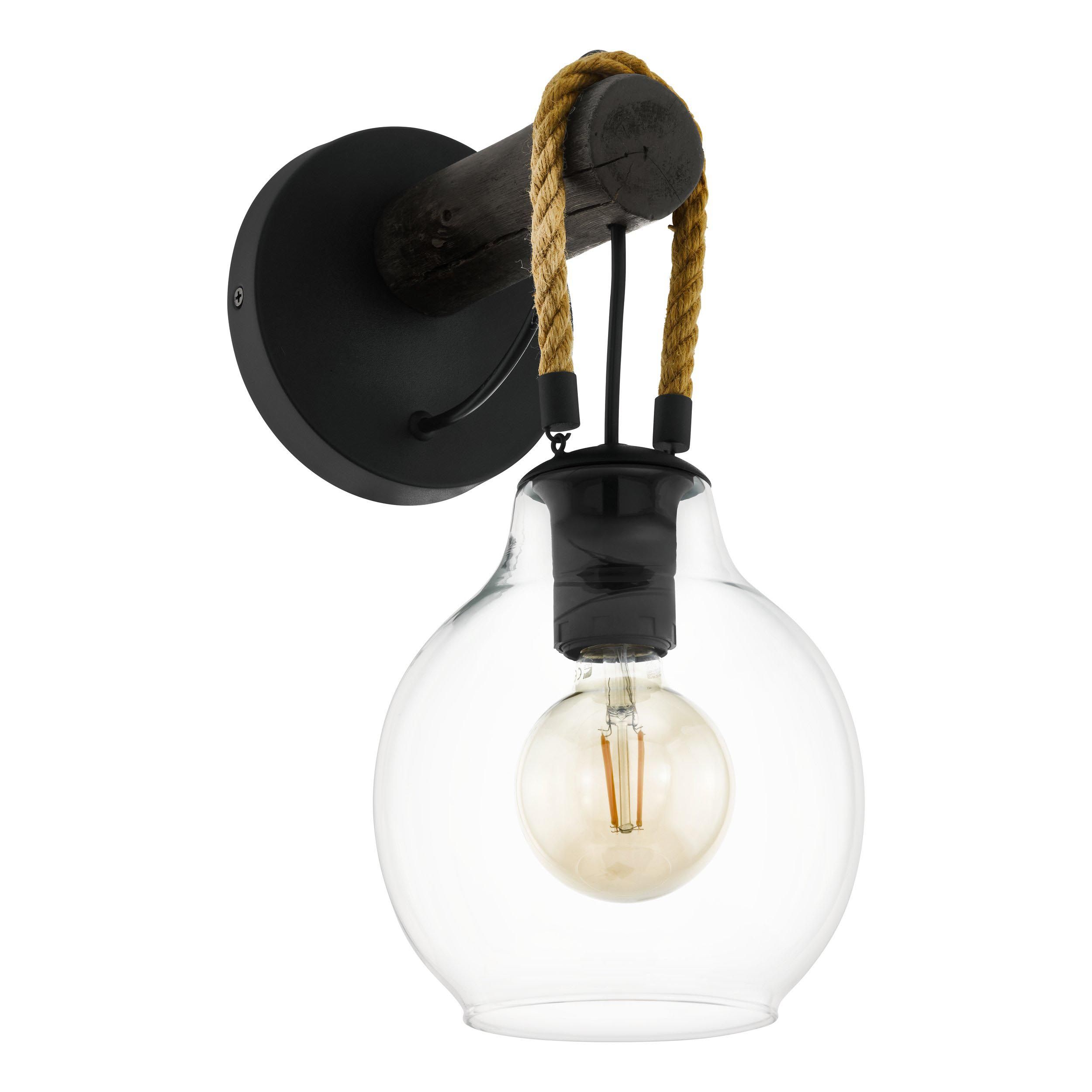 Applique RODING noir/verres transaprents H18cm