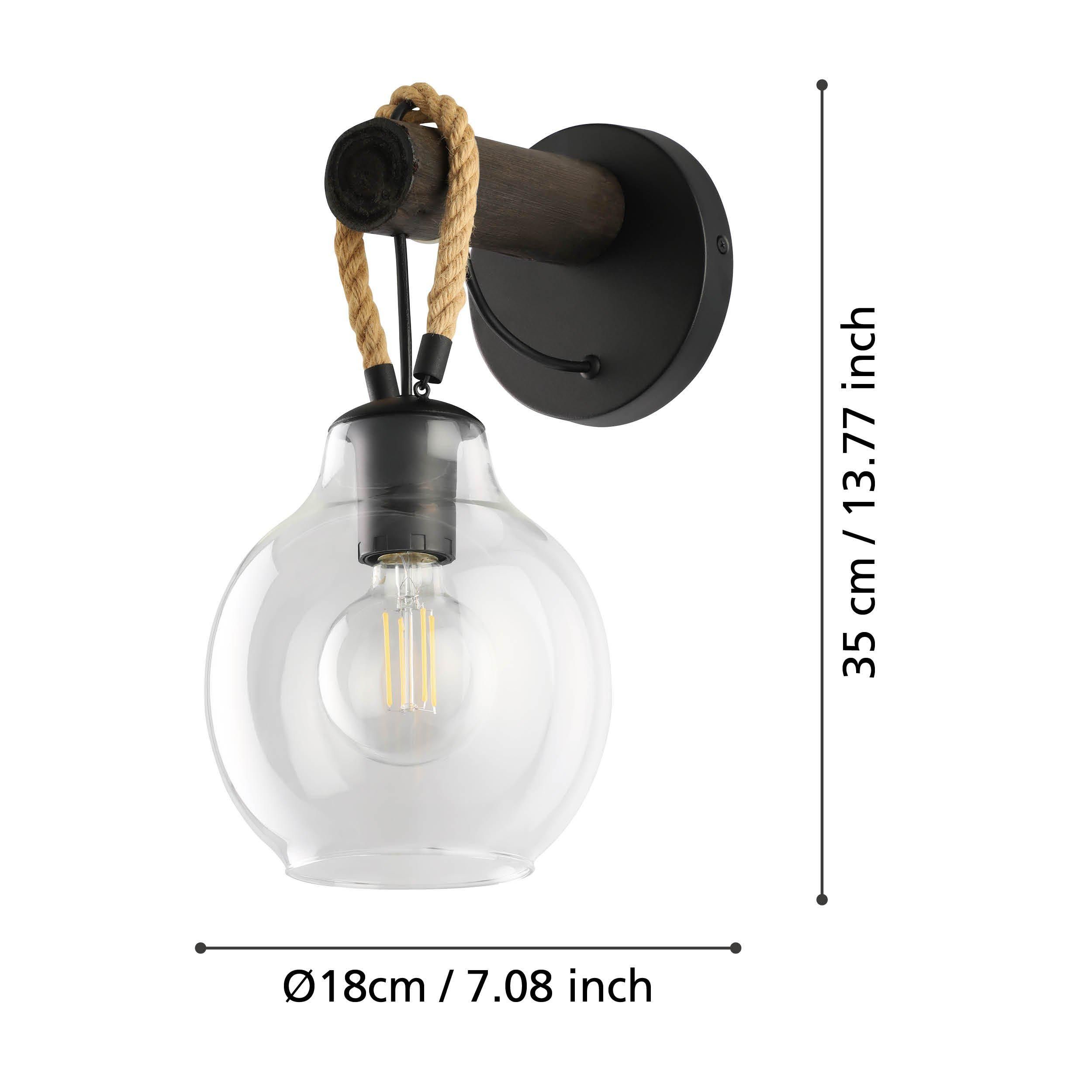 Applique RODING noir/verres transaprents H18cm