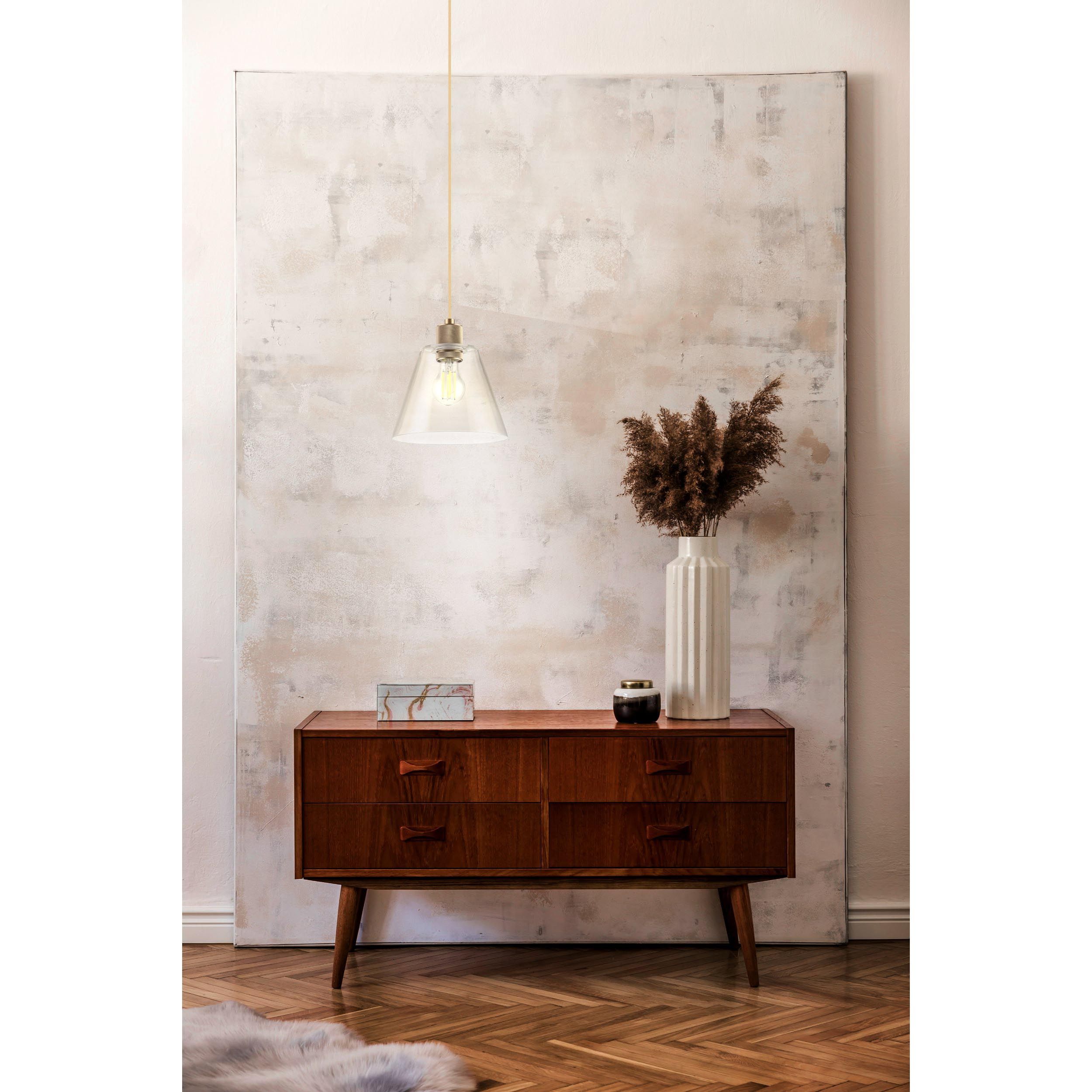 Suspension verre doré COPLEY E27 1X40W