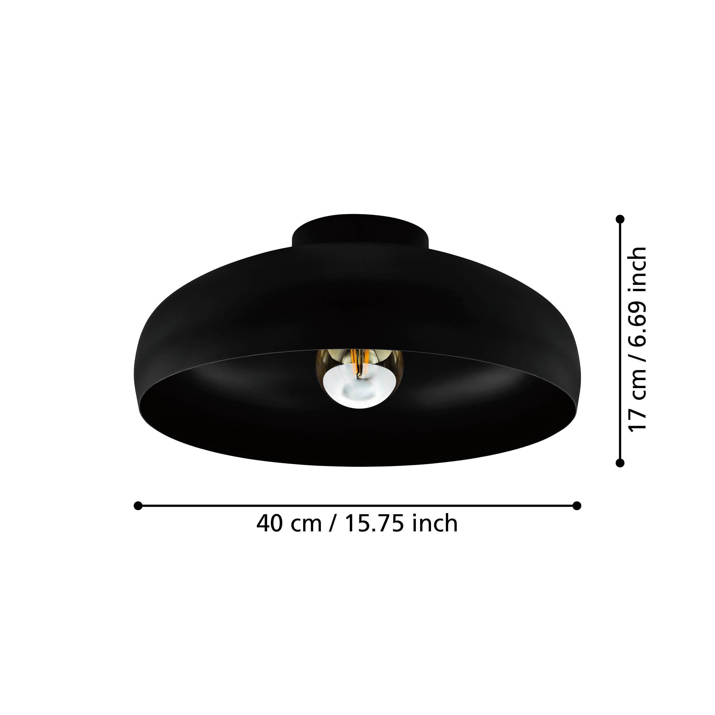 Plafonnier MOGANO noir Ø40cm