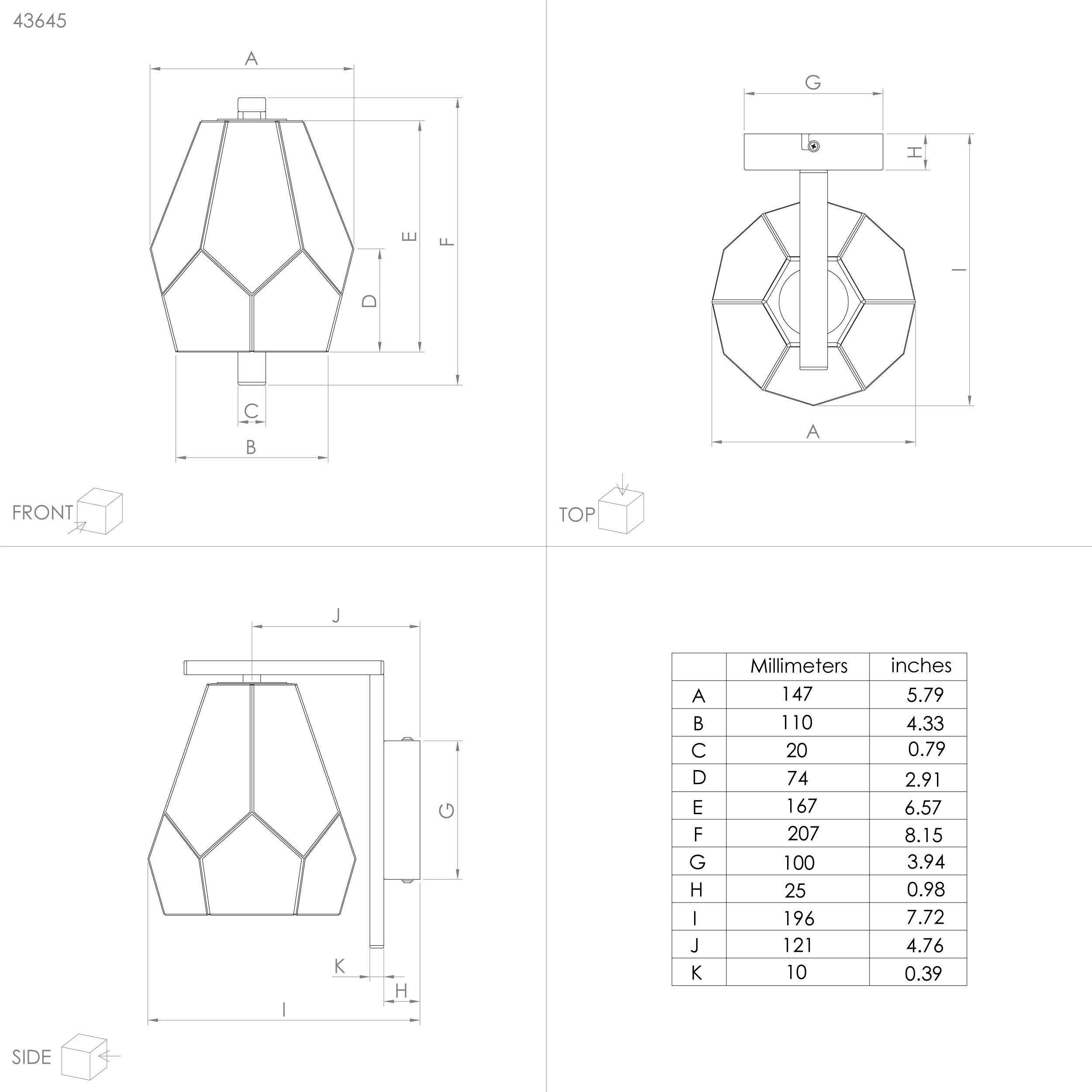 Applique MARDYKE noir H20,5cm