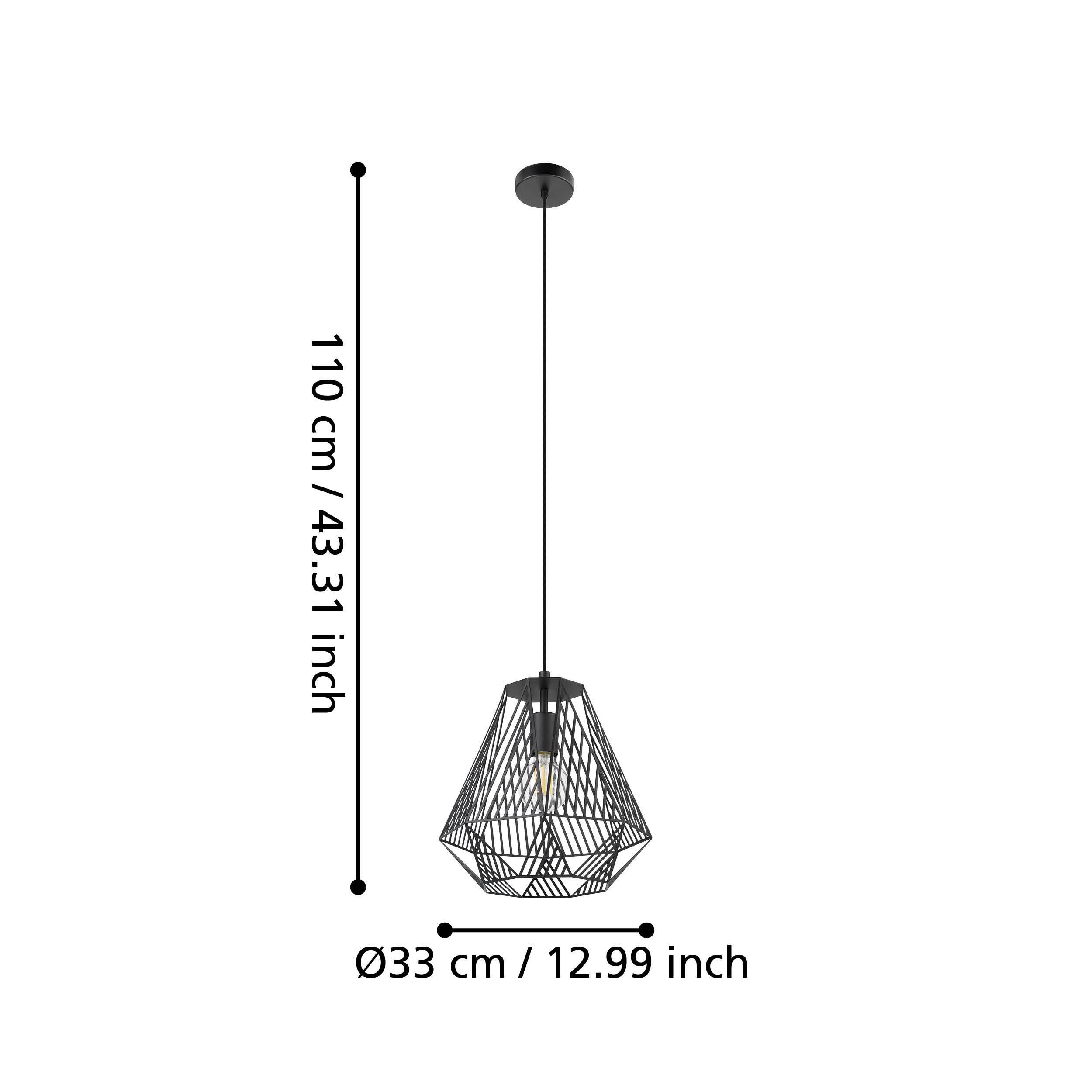 Suspension STYPE noir Ø33cm