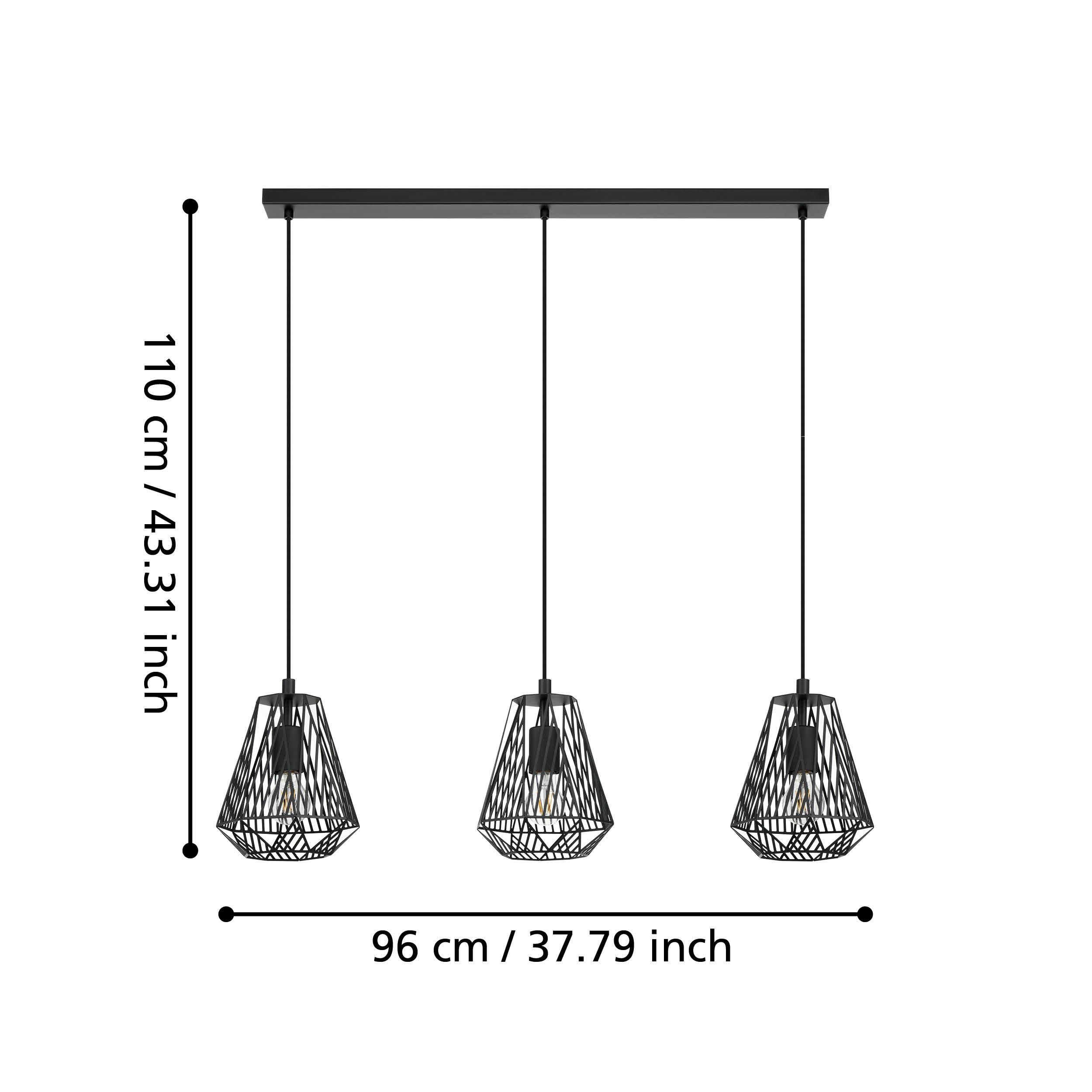 Suspension STYPE noir L96cm