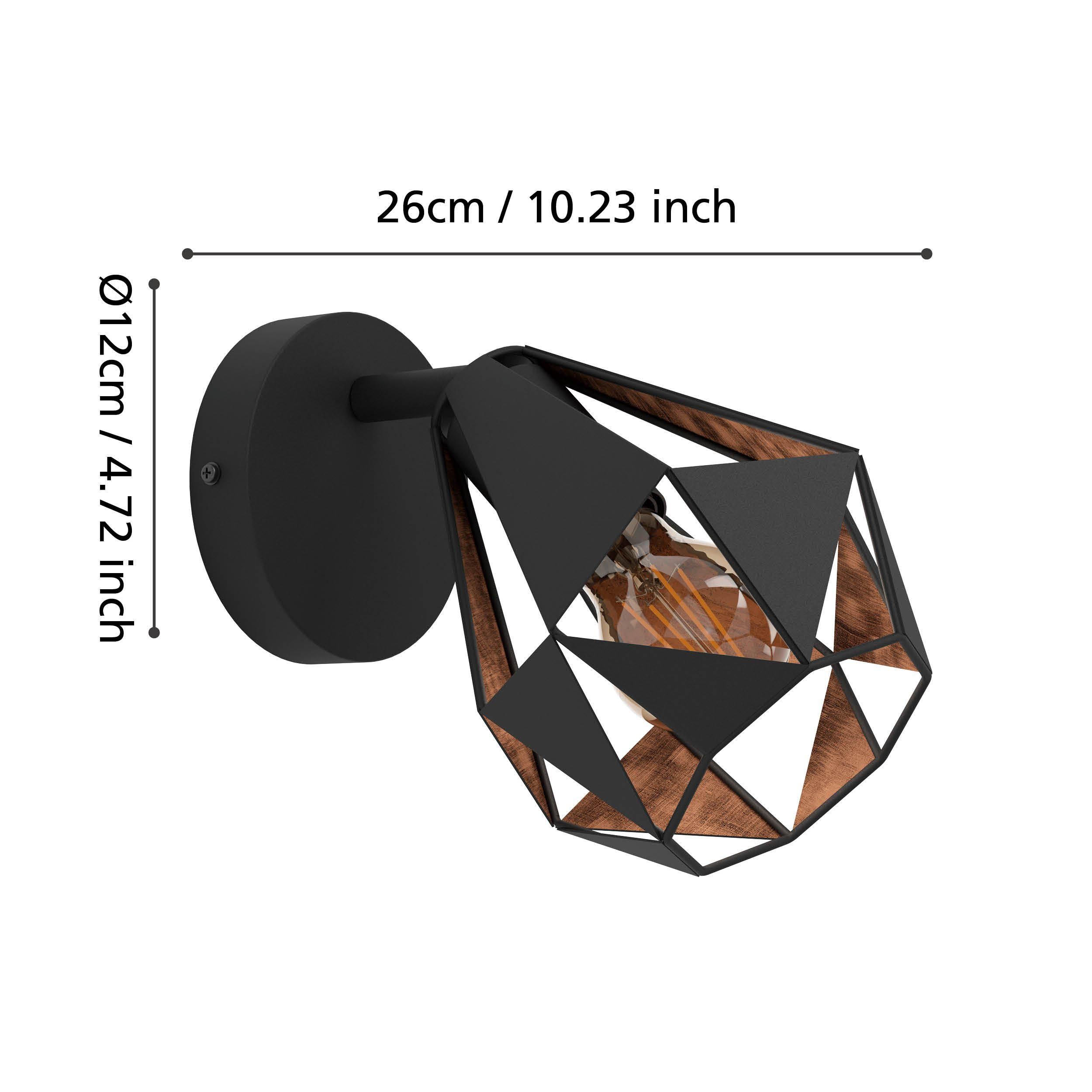 Spot mural CARLTON 7 noir Ø16cm