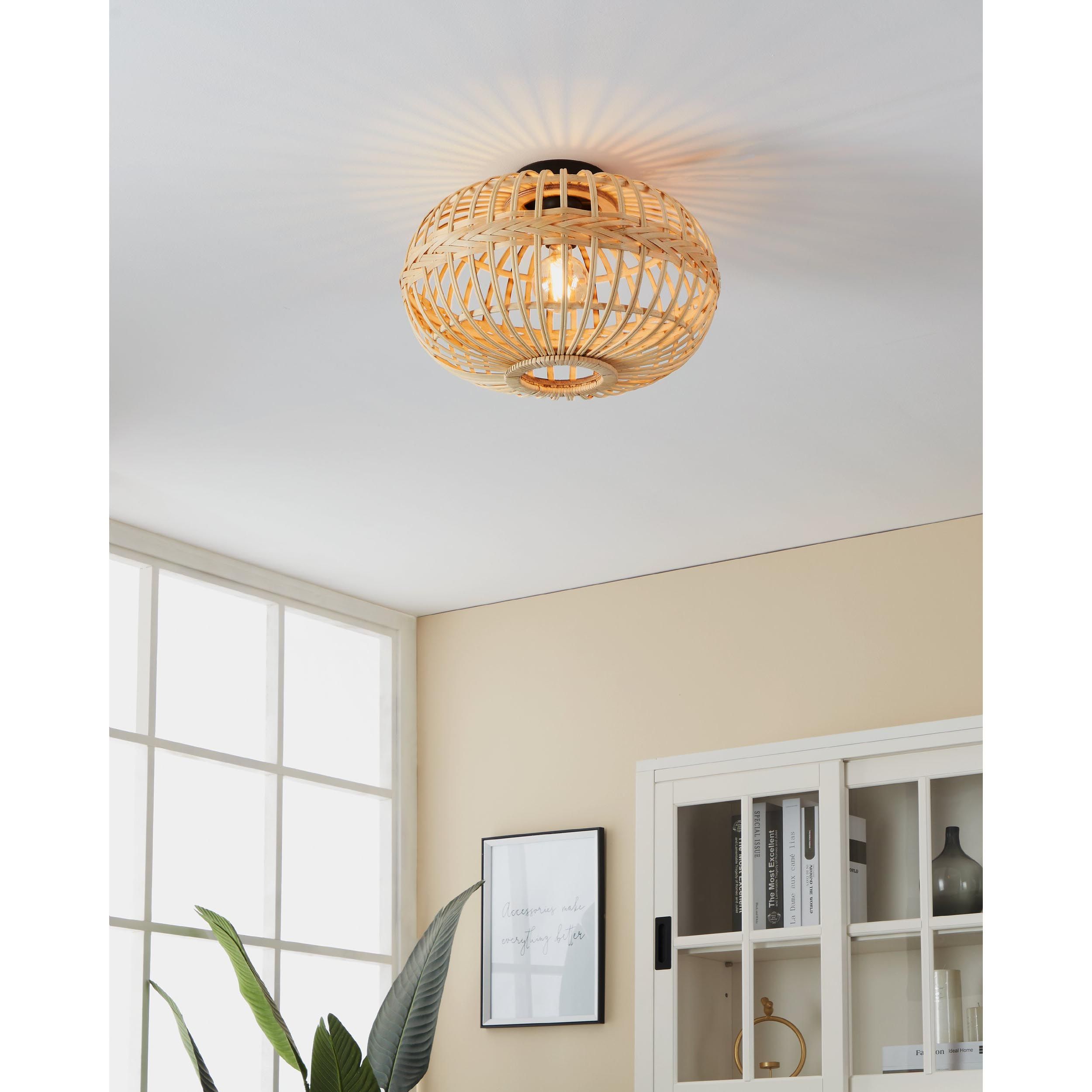 Plafonnier AMSLEY bois Ø45cm