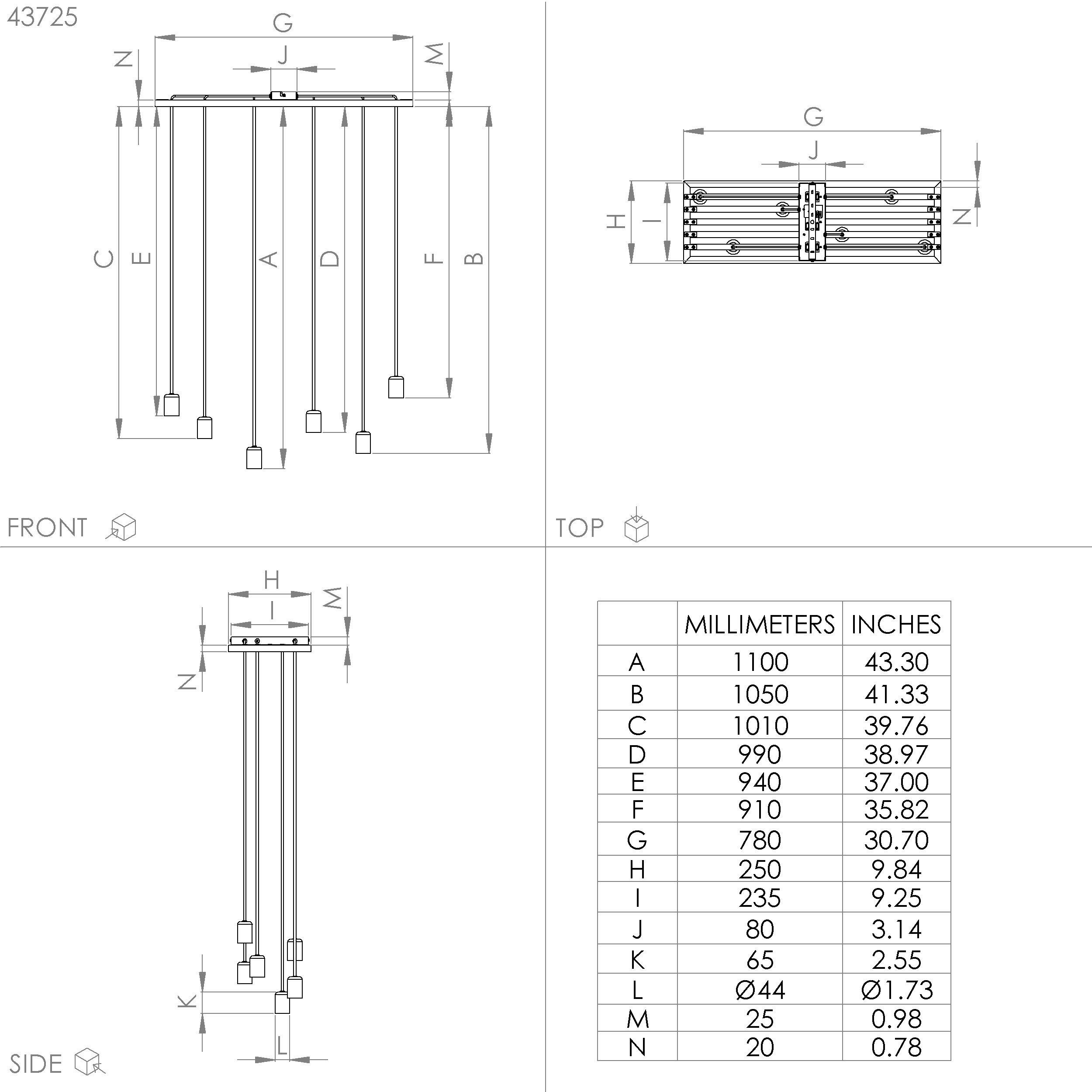 Suspenion CONSETT noir L78cm