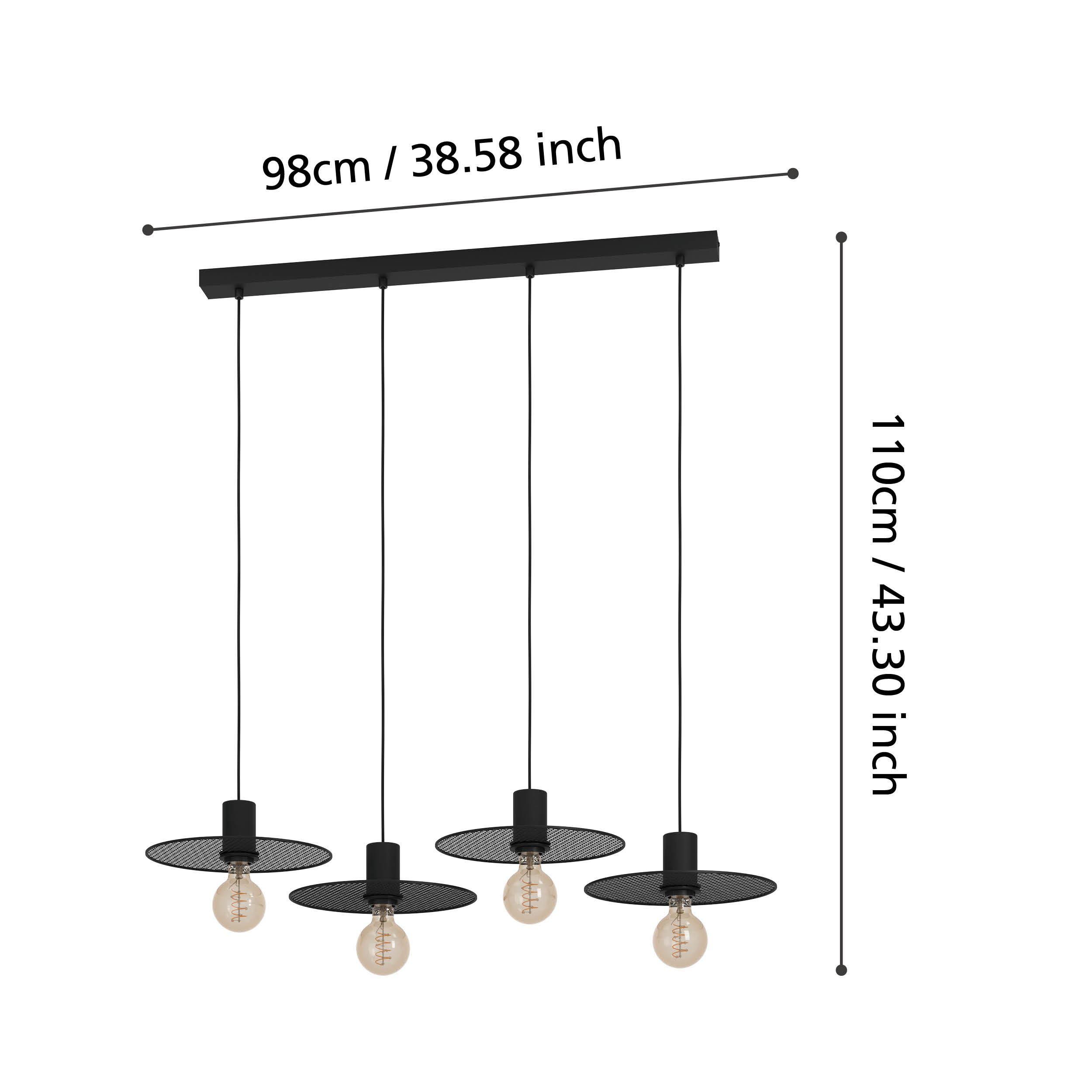 Suspension IKESTON noir L98cm