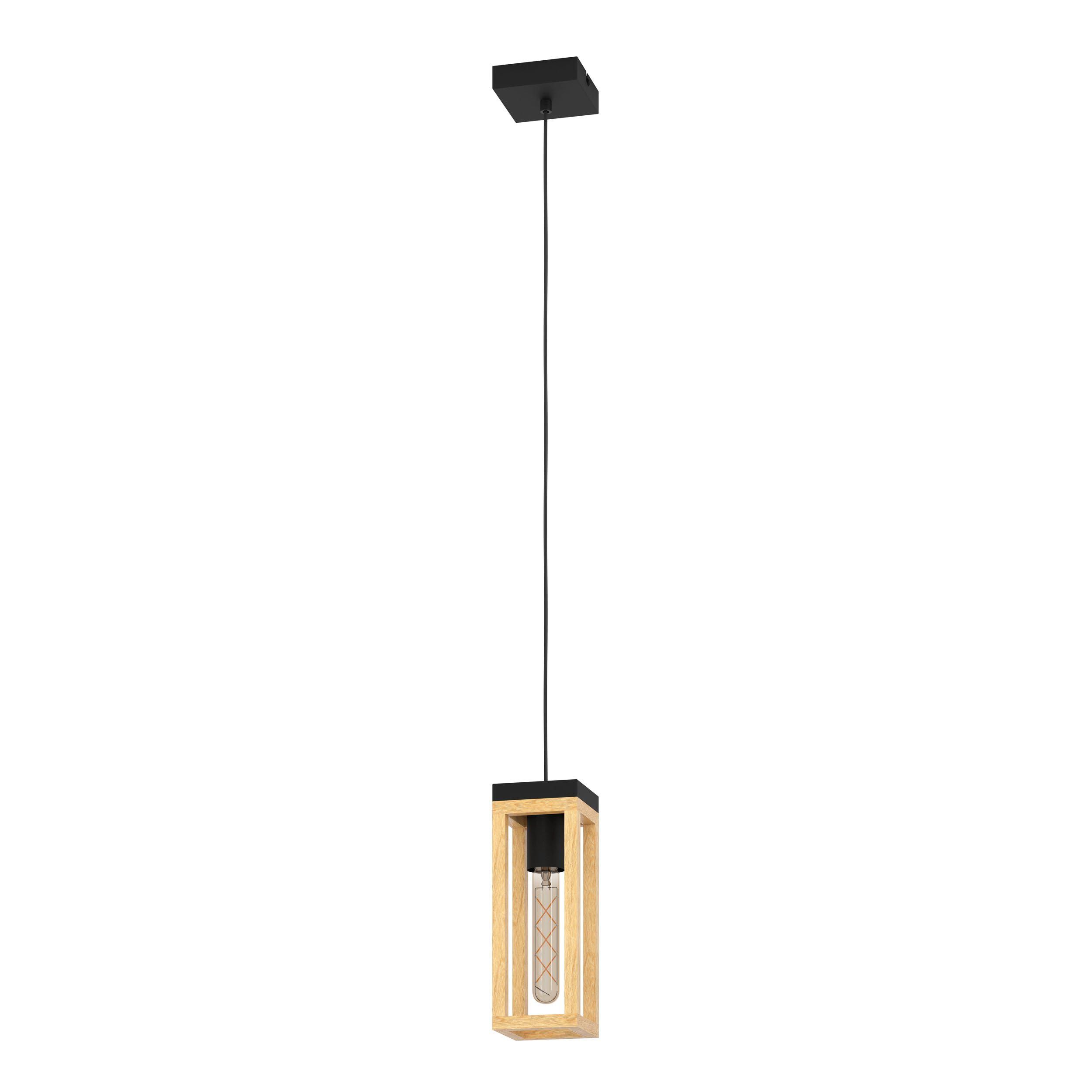 Suspension NAFFERTON bois/noir Ø10cm