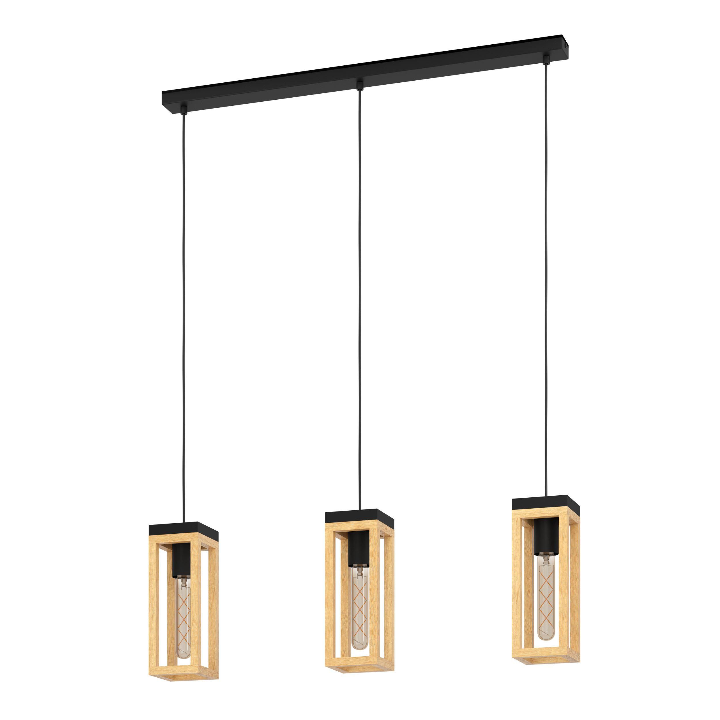 Suspension NAFFERTON bois/noir Ø10cm
