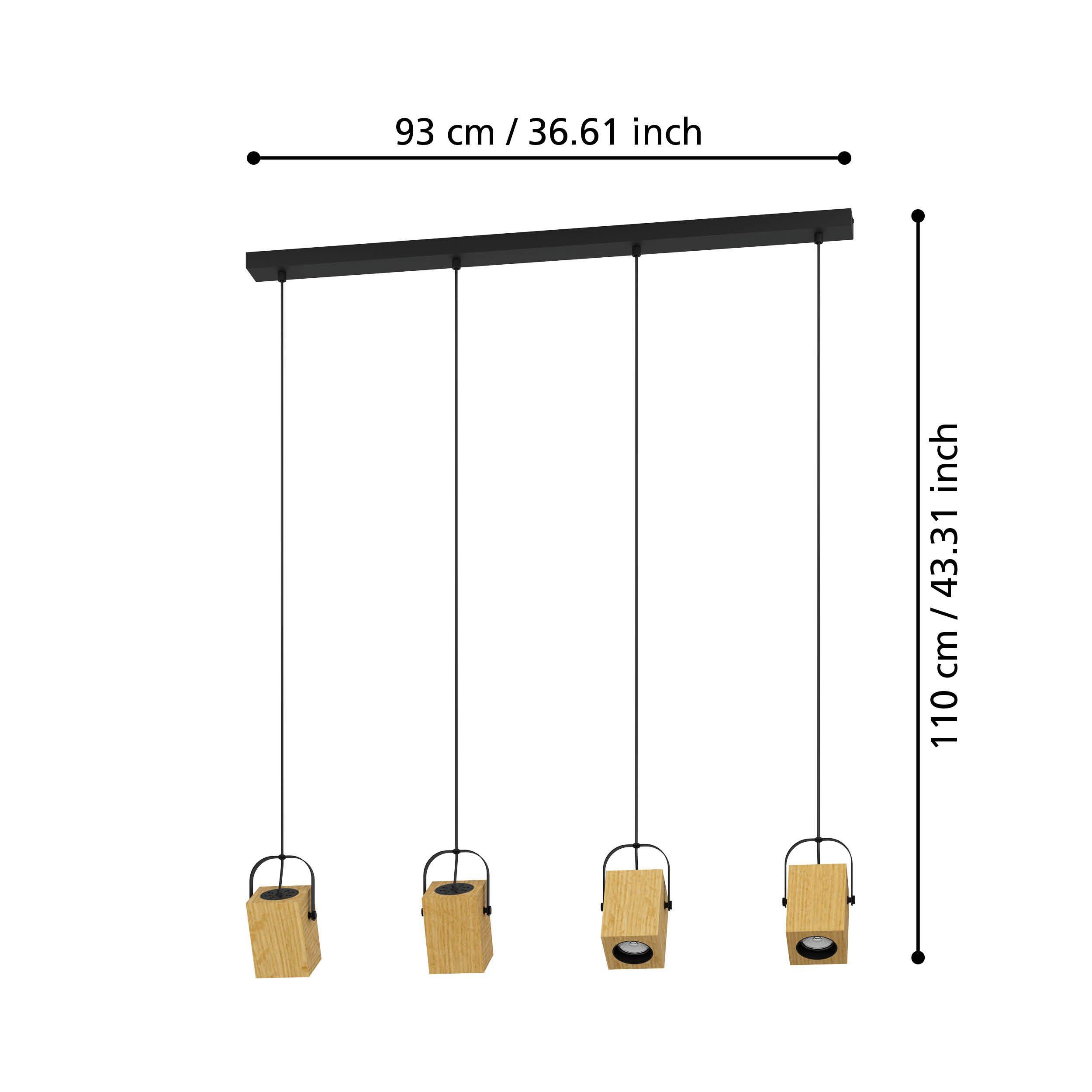 Suspension AYLES bois/noir L93cm