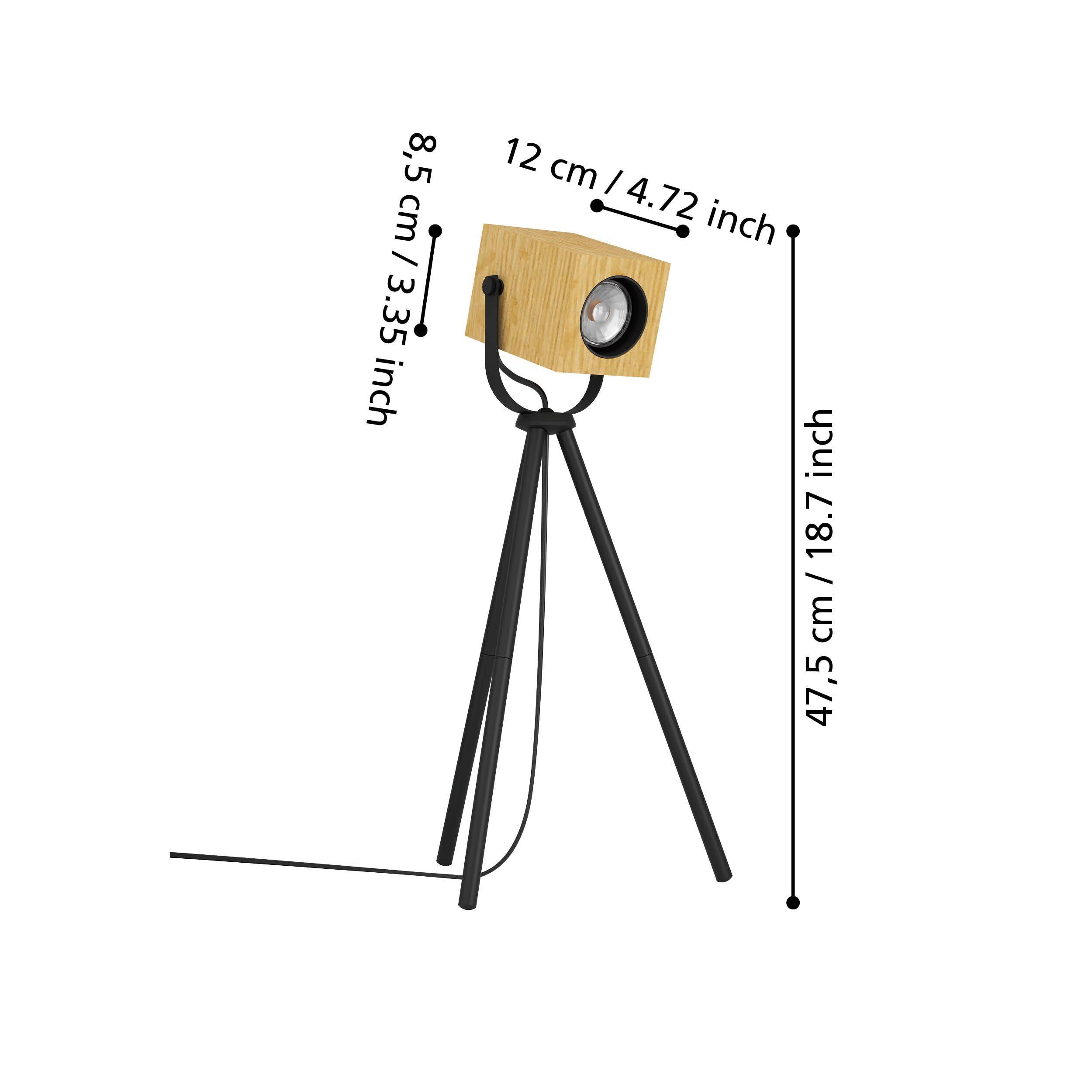 Lampe à poser  AYLES bois/noir H93,5cm