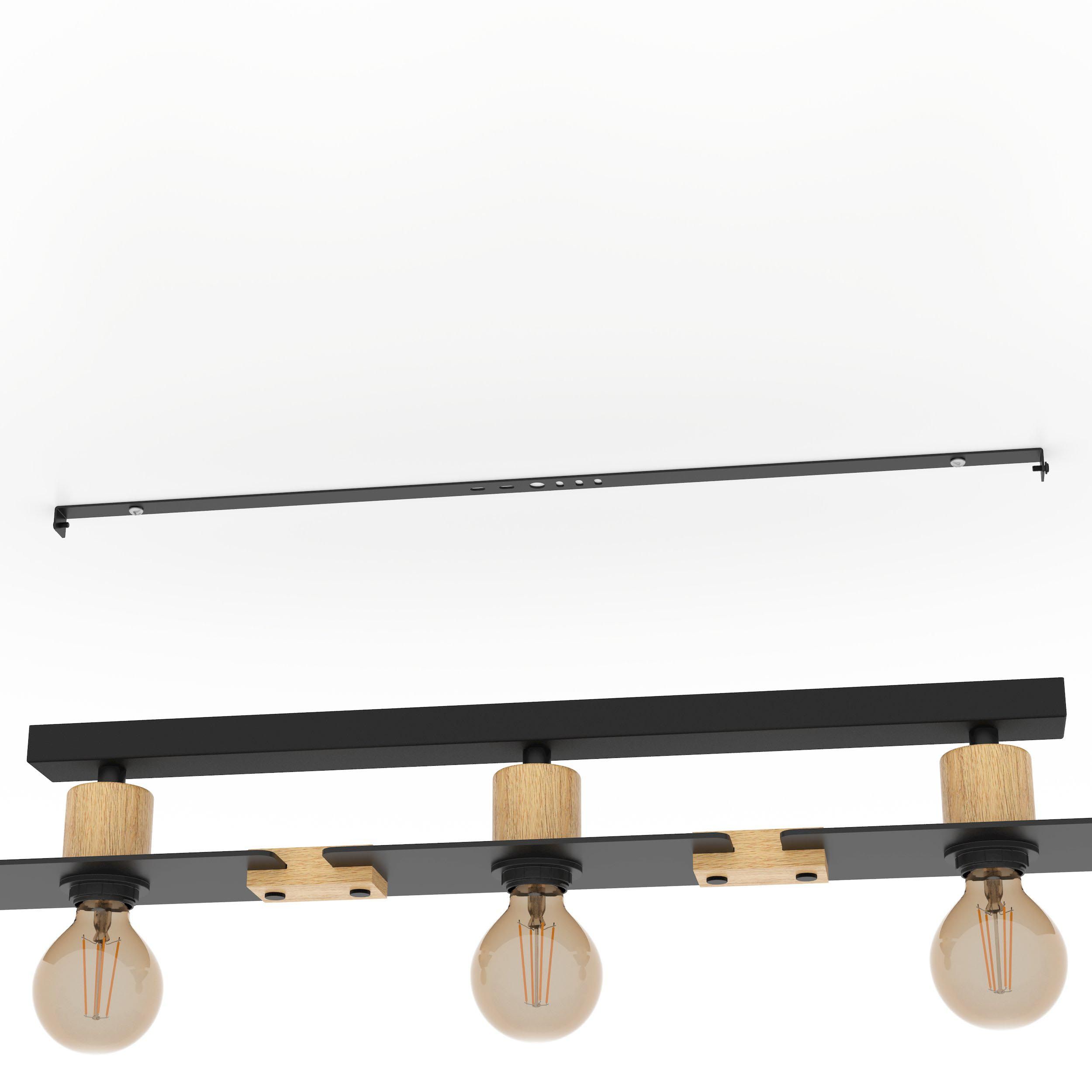 Plafonnier BRAMERTON noir/bois L81cm