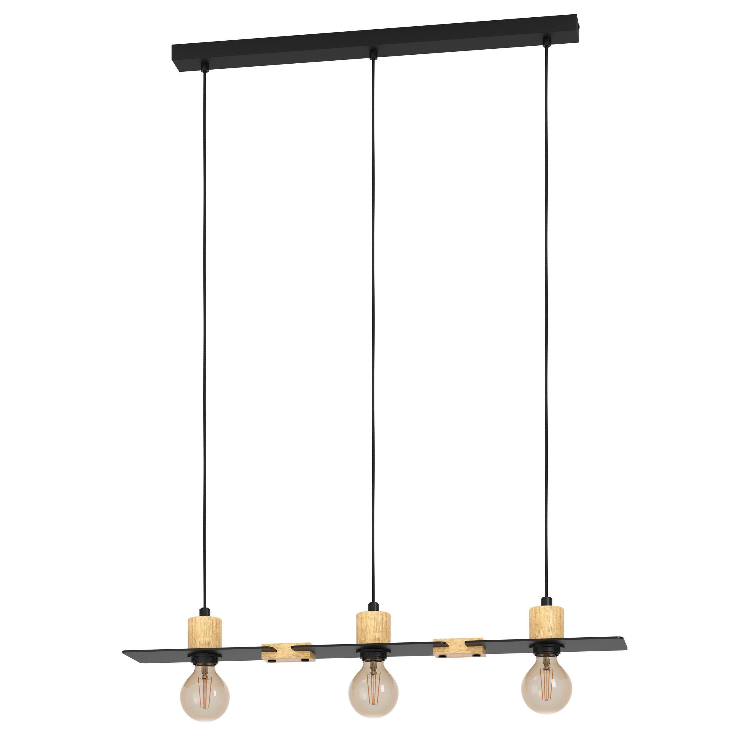 Suspension BRAMERTON noir/bois L81cm