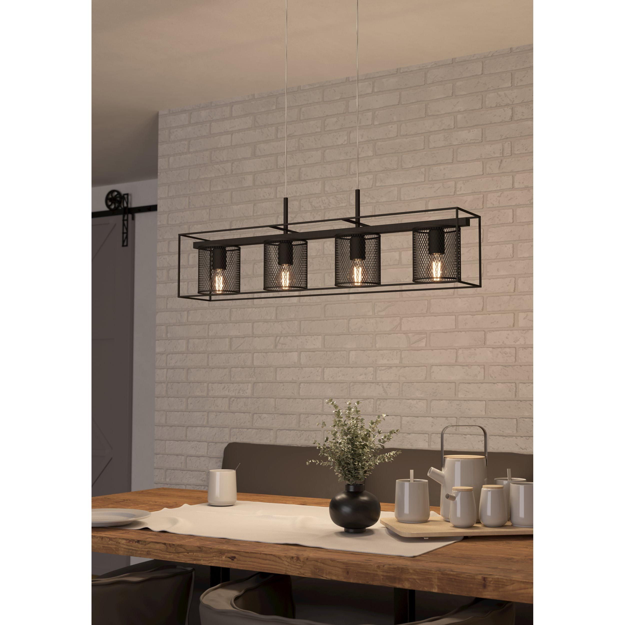 Plafonnier CATTERICK noir L91cm