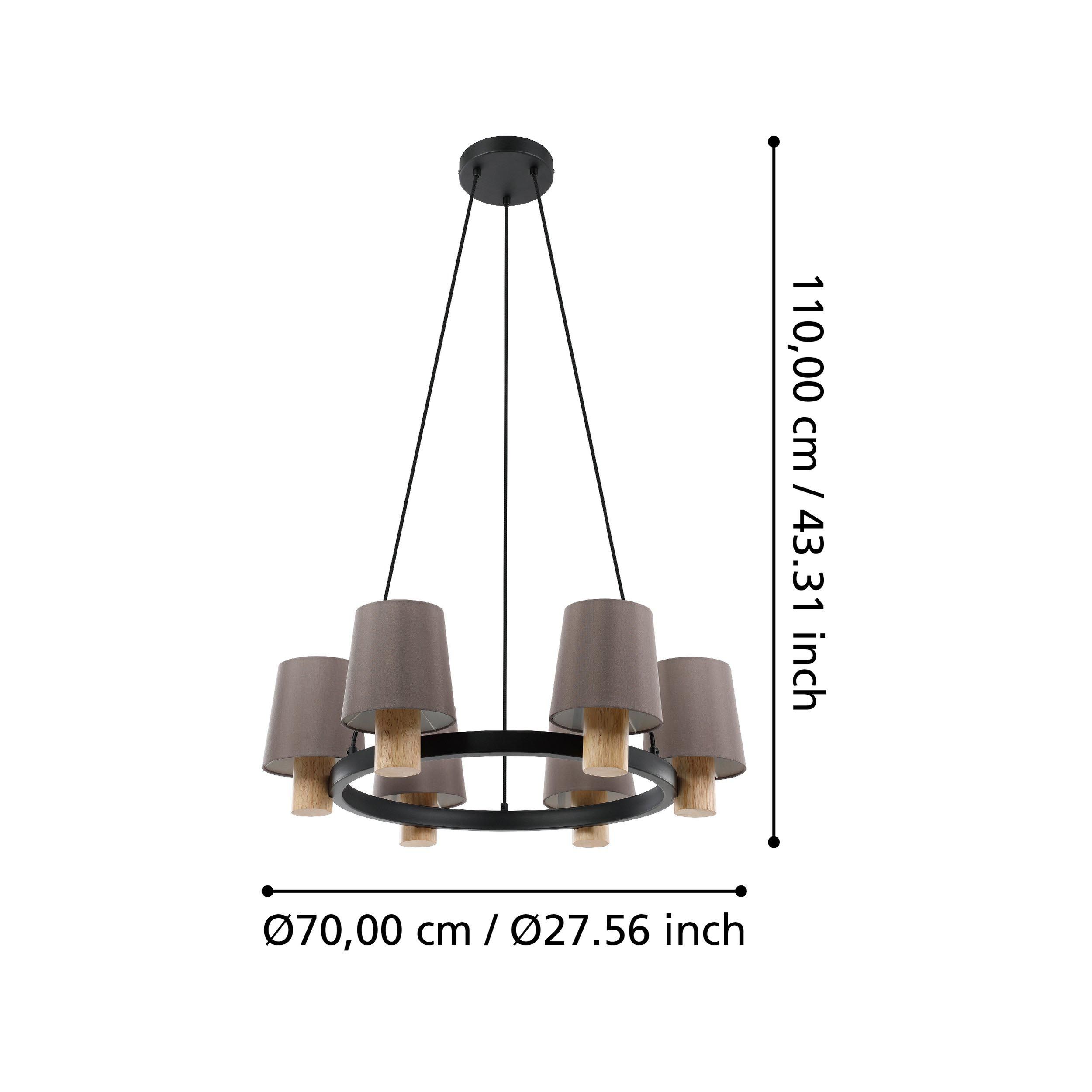 Suspension EDALE bois/taupe Ø70cm