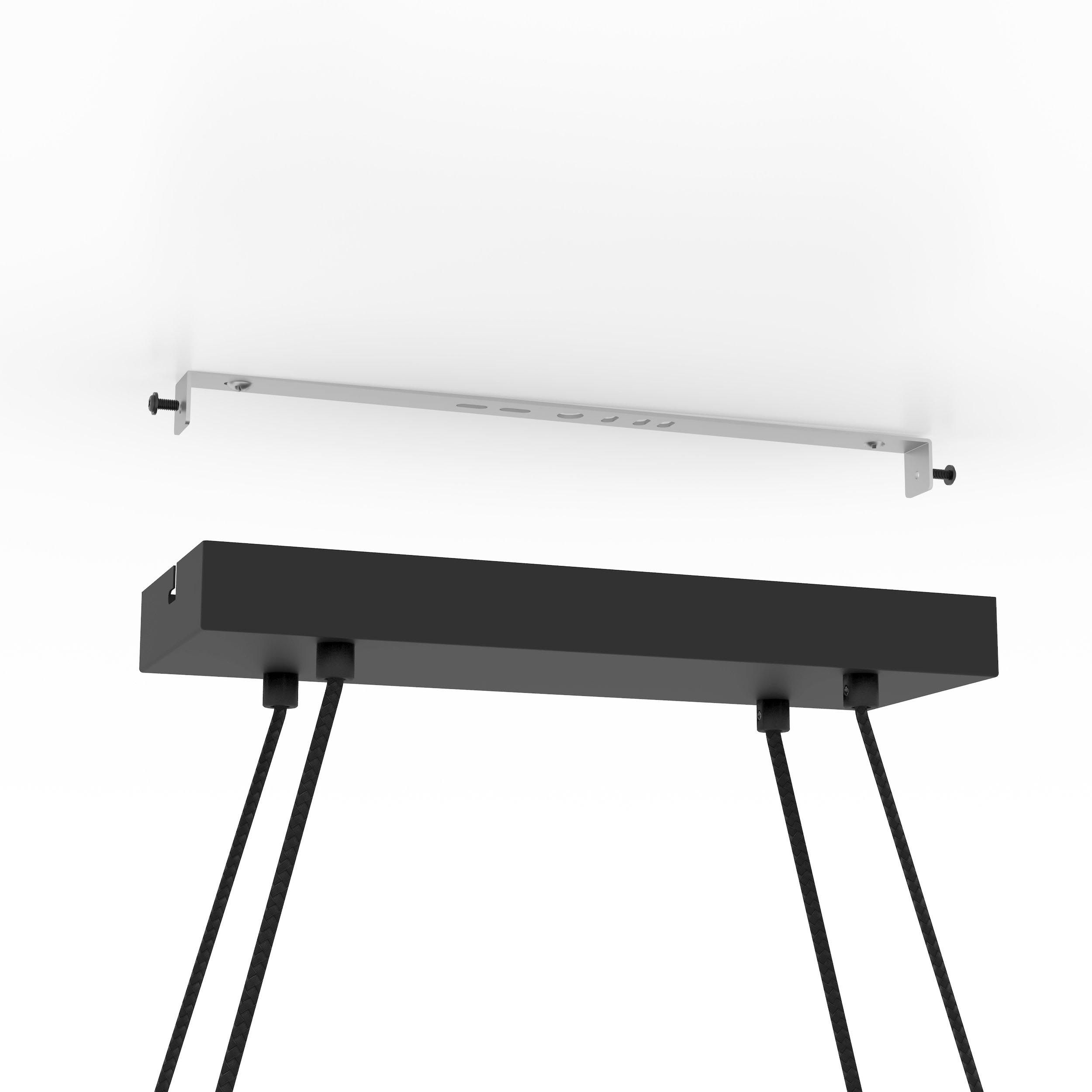 Suspension EDALE bois/taupe L108cm