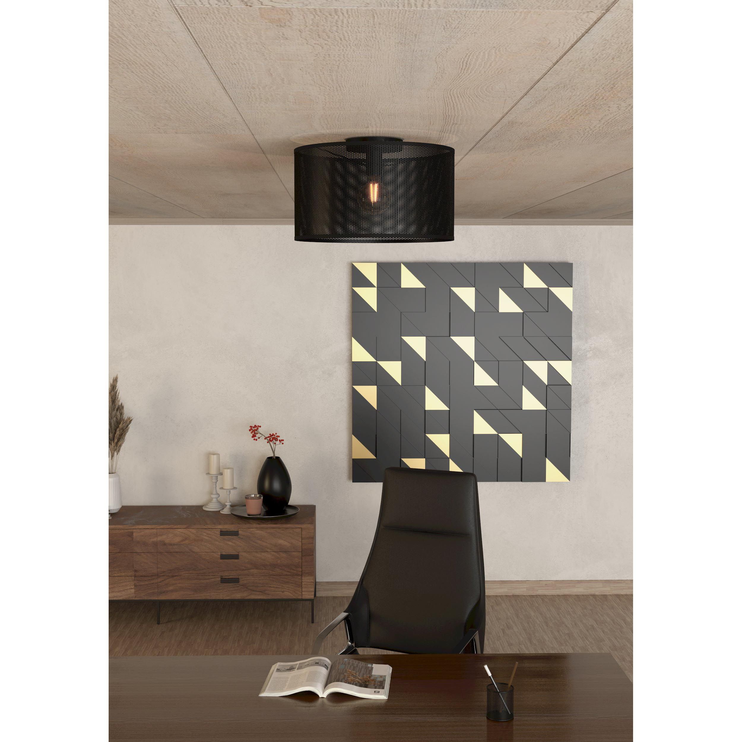 Plafonnier MANBY noir Ø45cm