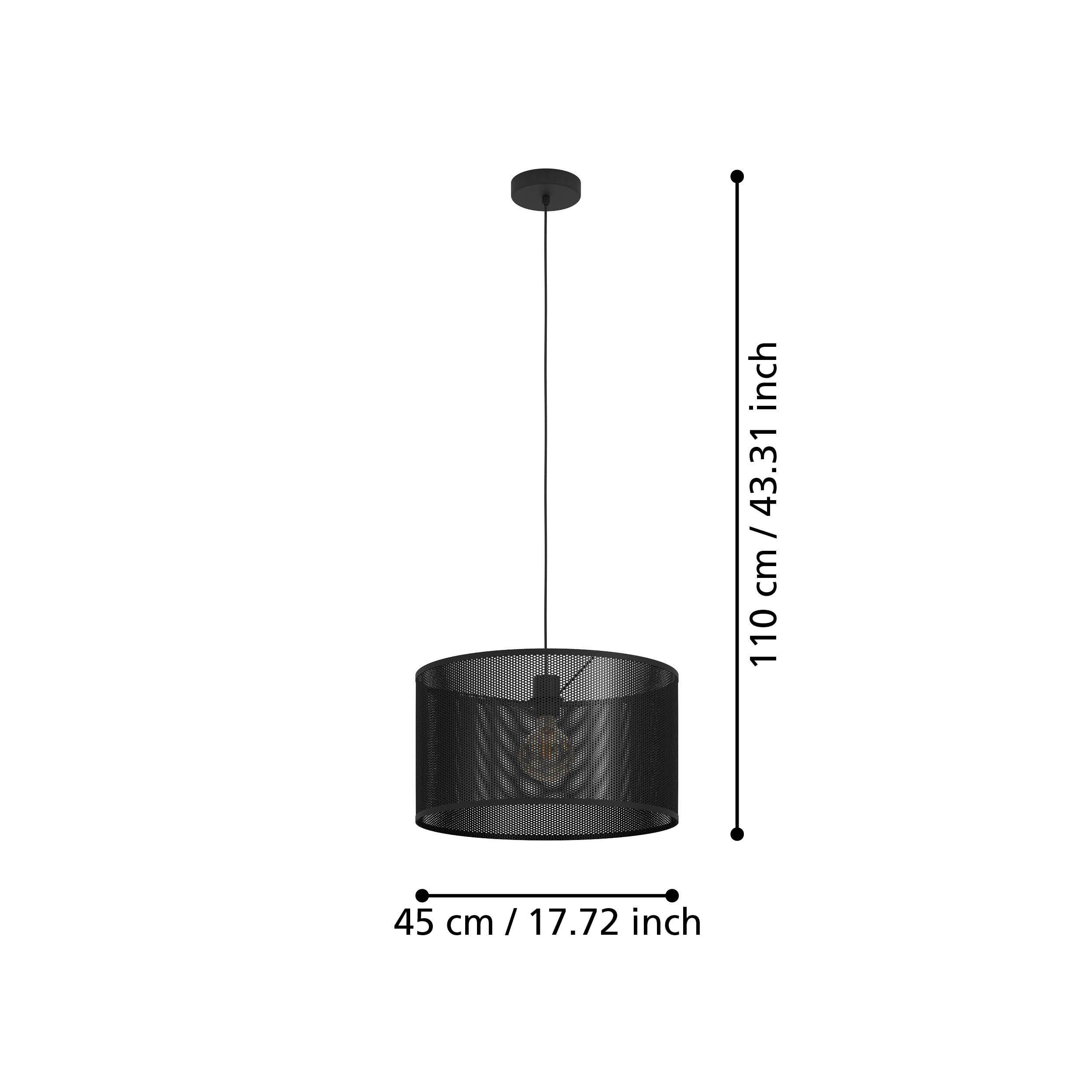 Suspension MANBY noir Ø45cm
