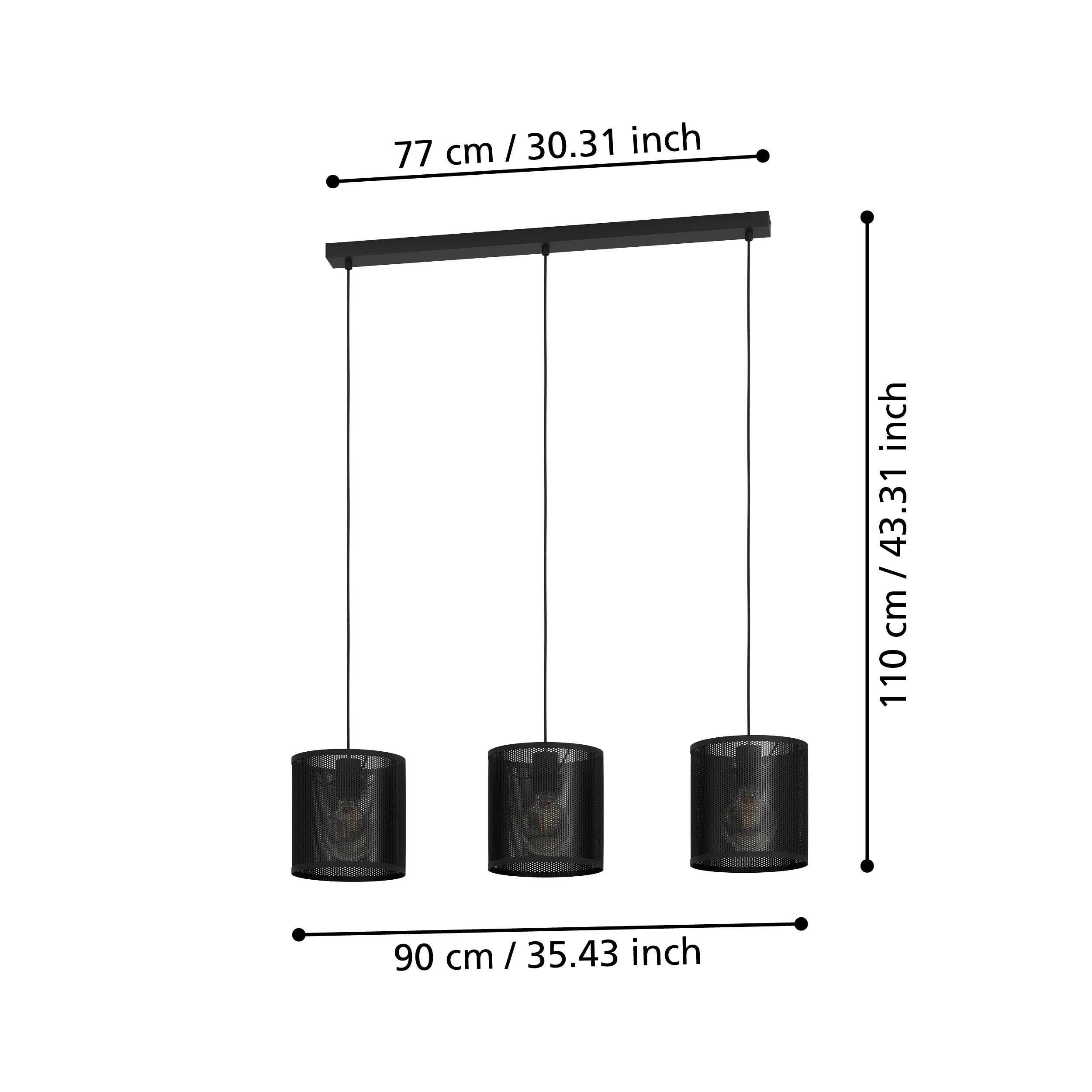 Suspension MANBY noir L90cm