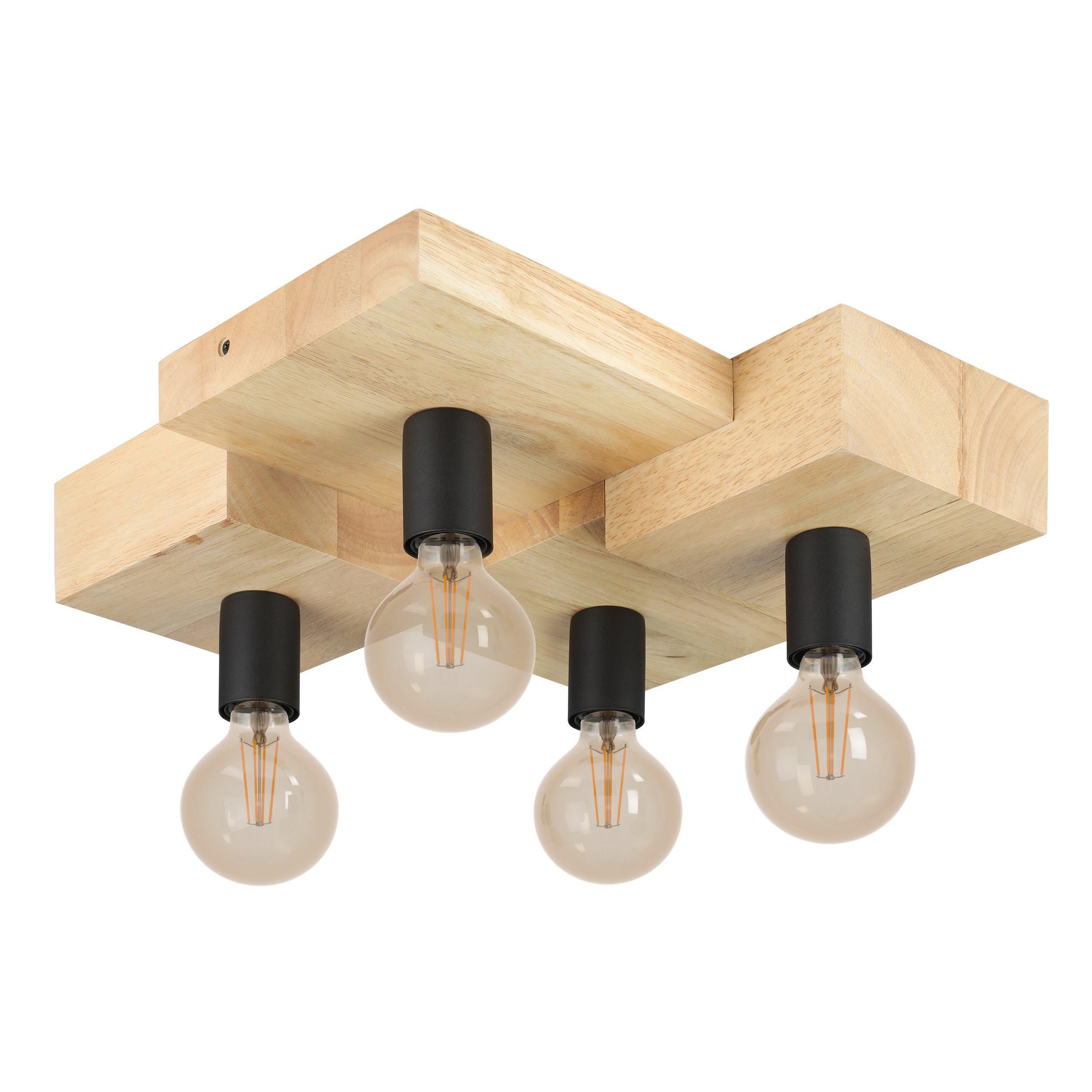 Plafonnier HALKIN bois Ø40cm